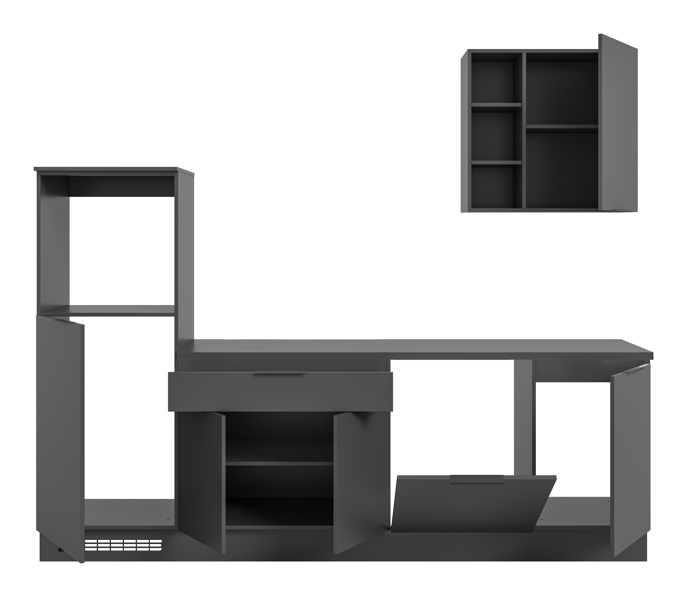 KOCHSTATION Kitchenette »KS-Lulea« Largeur 260 cm, sans appareils électriques, avec plan de travail épais de 3 cm