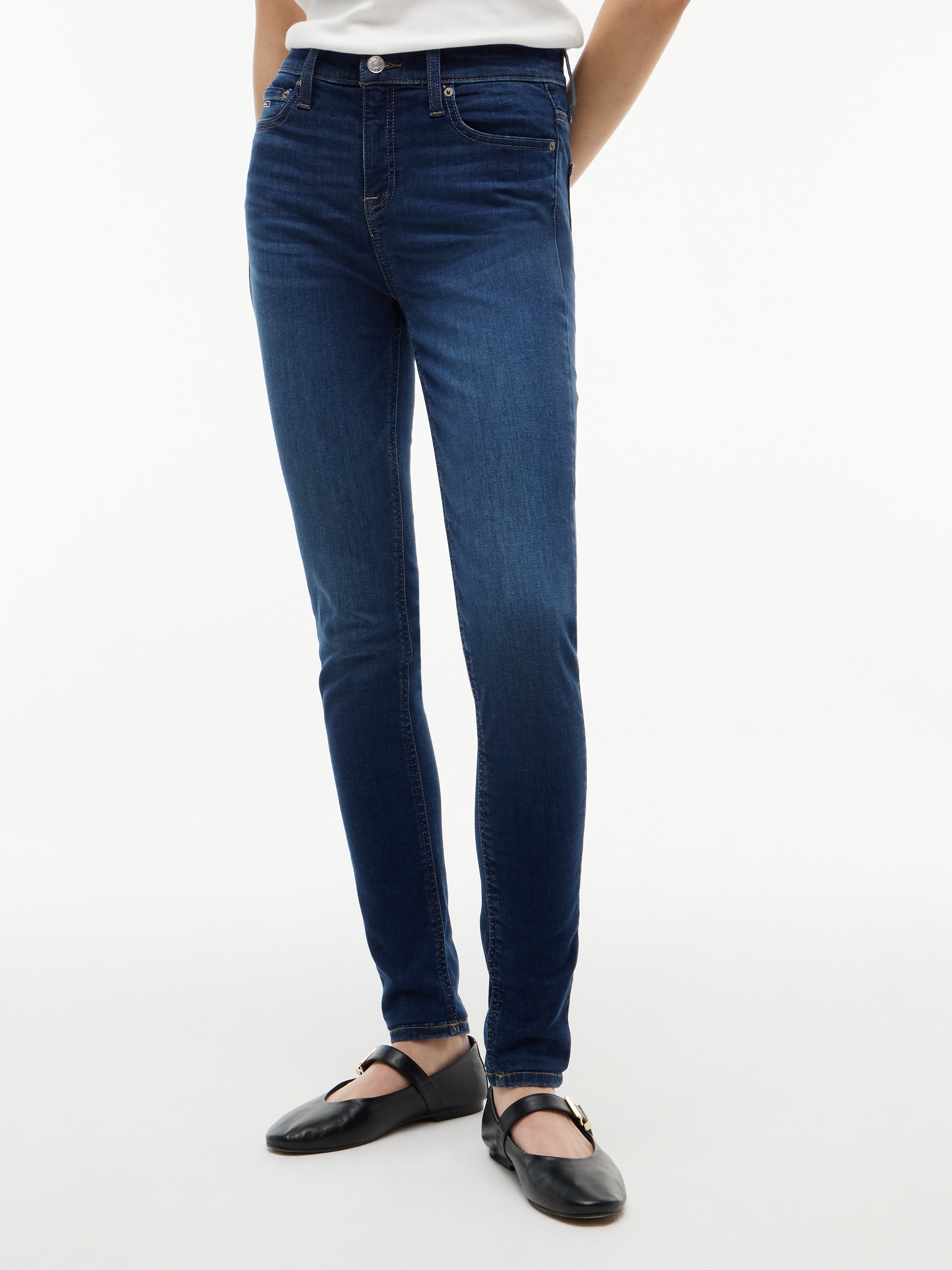 Tommy Jeans Skinny-fit-Jeans »NORA MID RISE« mit Waschung, Logo-Badge