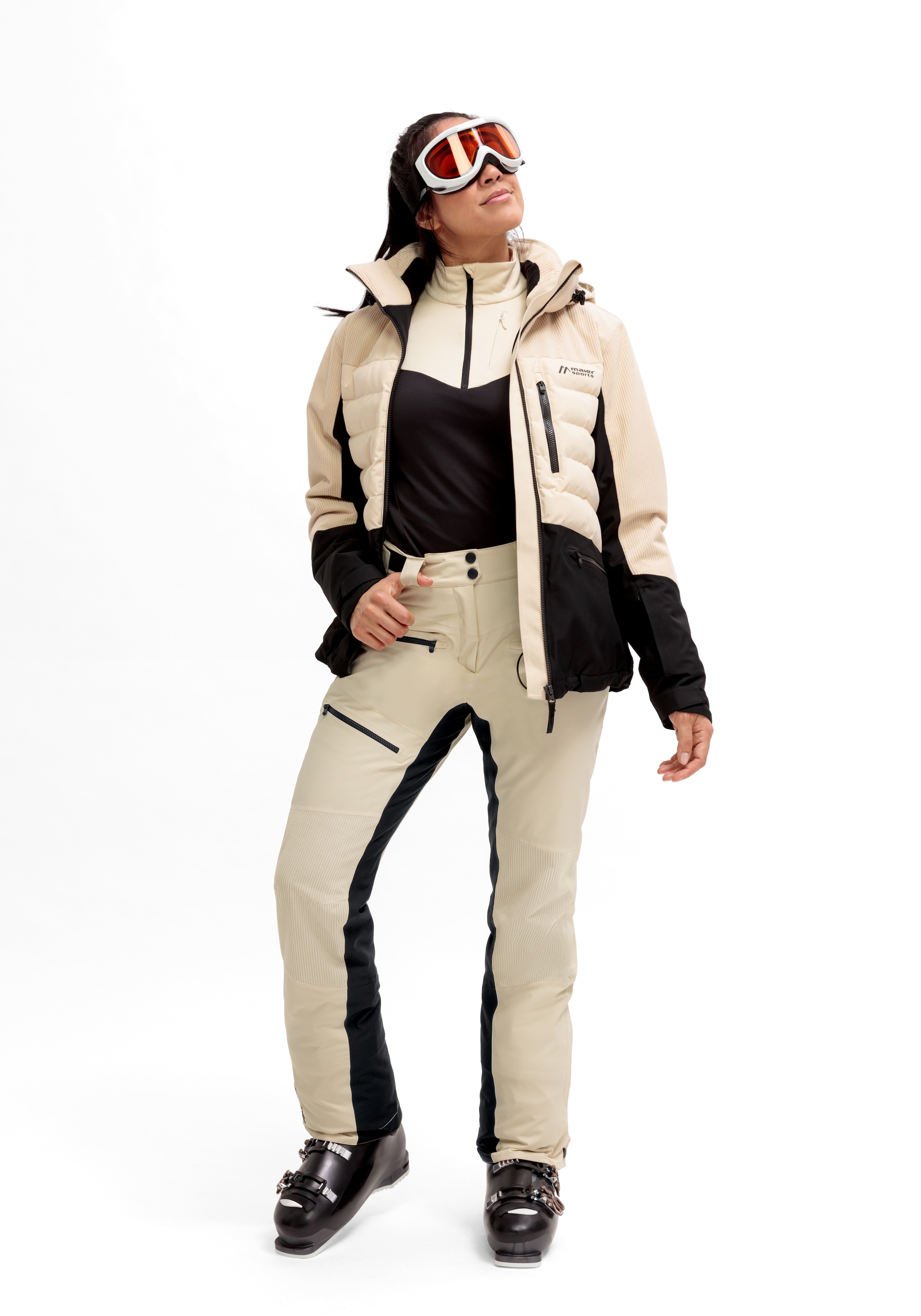 Maier Sports Pantalon de ski »Whiteglam Pants W«  pantalon de neige femme respirant et imperméable coupe régulière