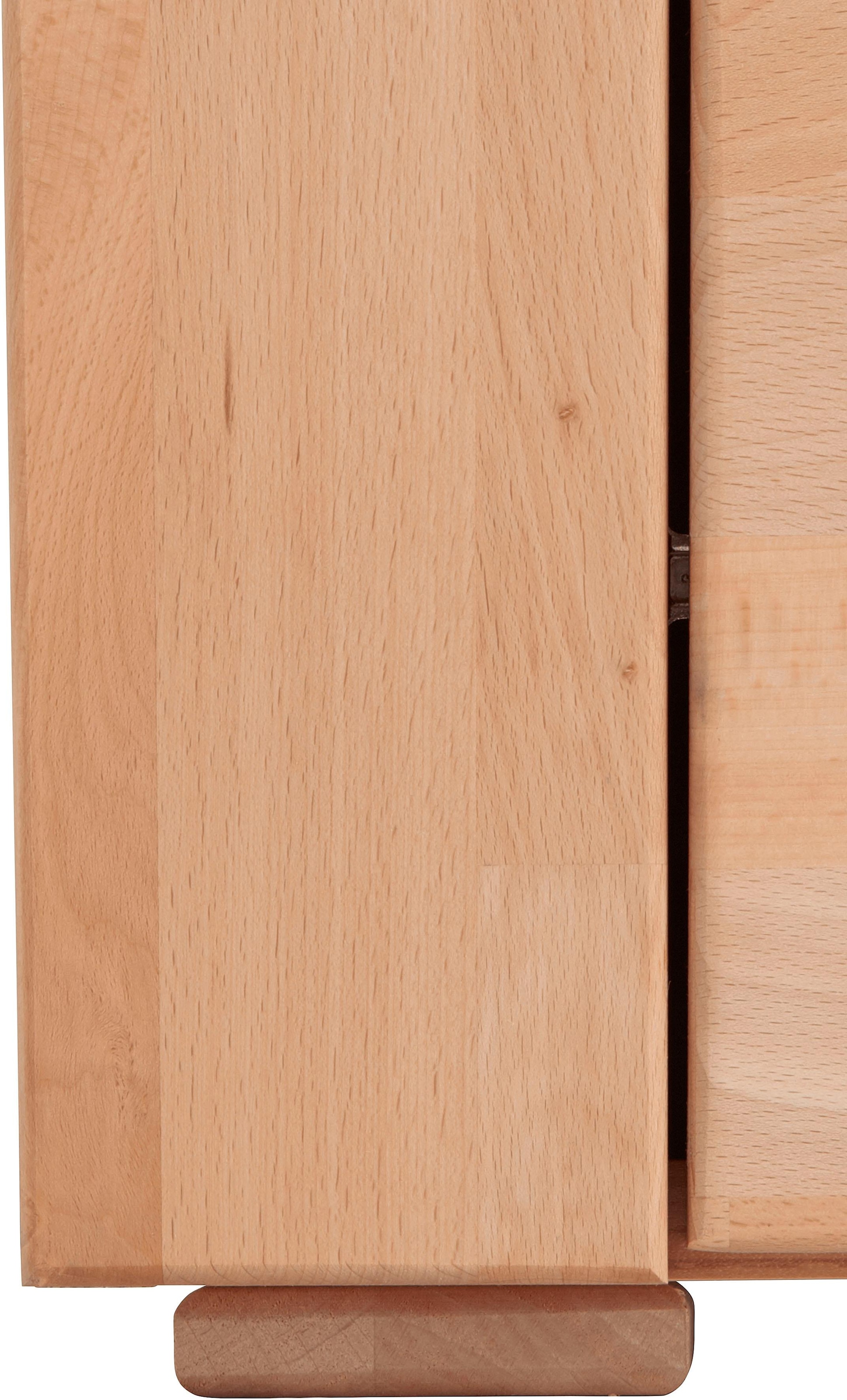 Home affaire Commode »Celle,90cm breit,35 cm tief, Fronten Massivholz« Holz massiv, Holzwerkstoff, Metall Griffe,3 breite Fächer