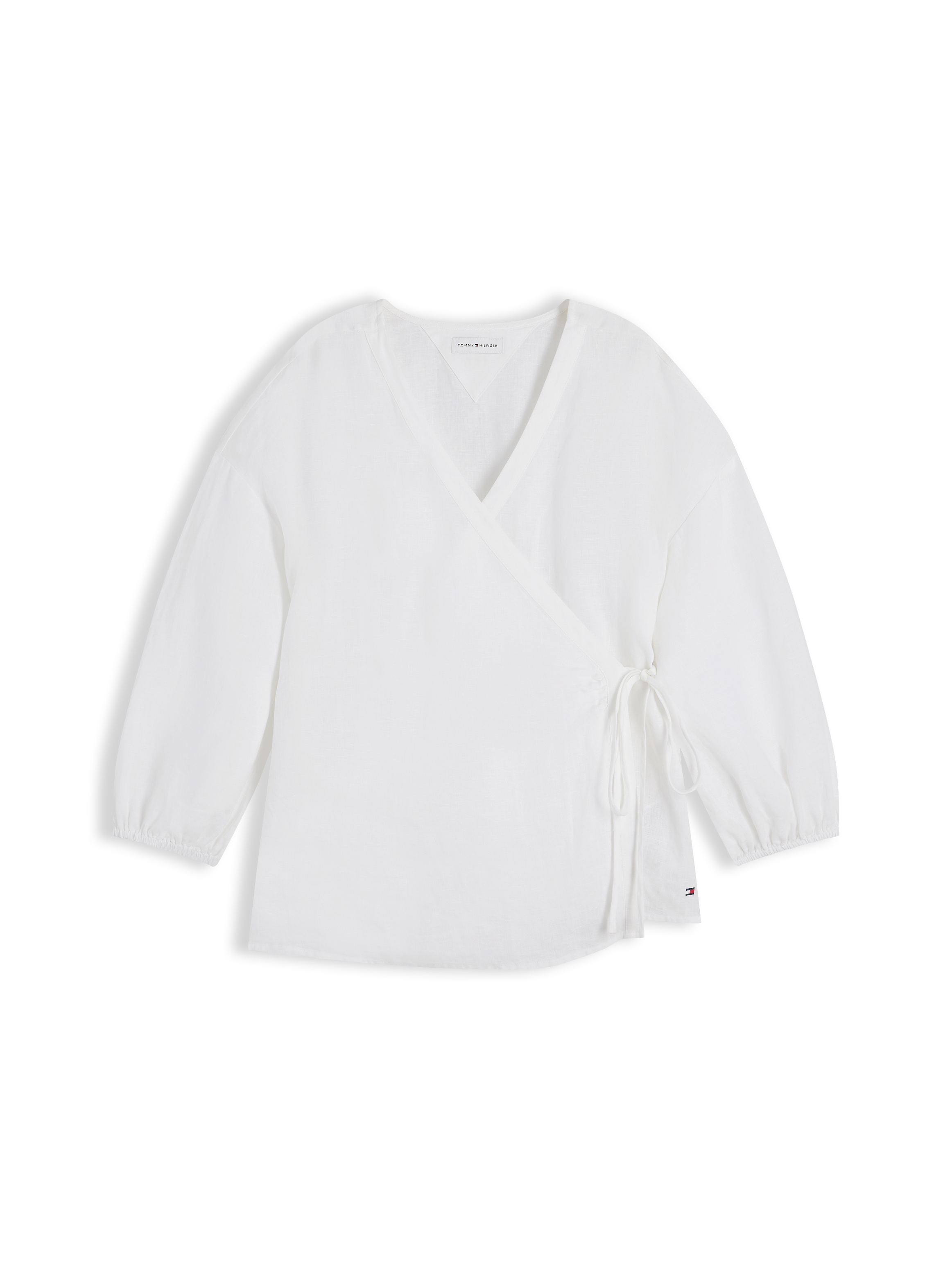 Tommy Hilfiger Wickelbluse »SUMMER LINEN WRAP TIE BLOUSE« Leinen