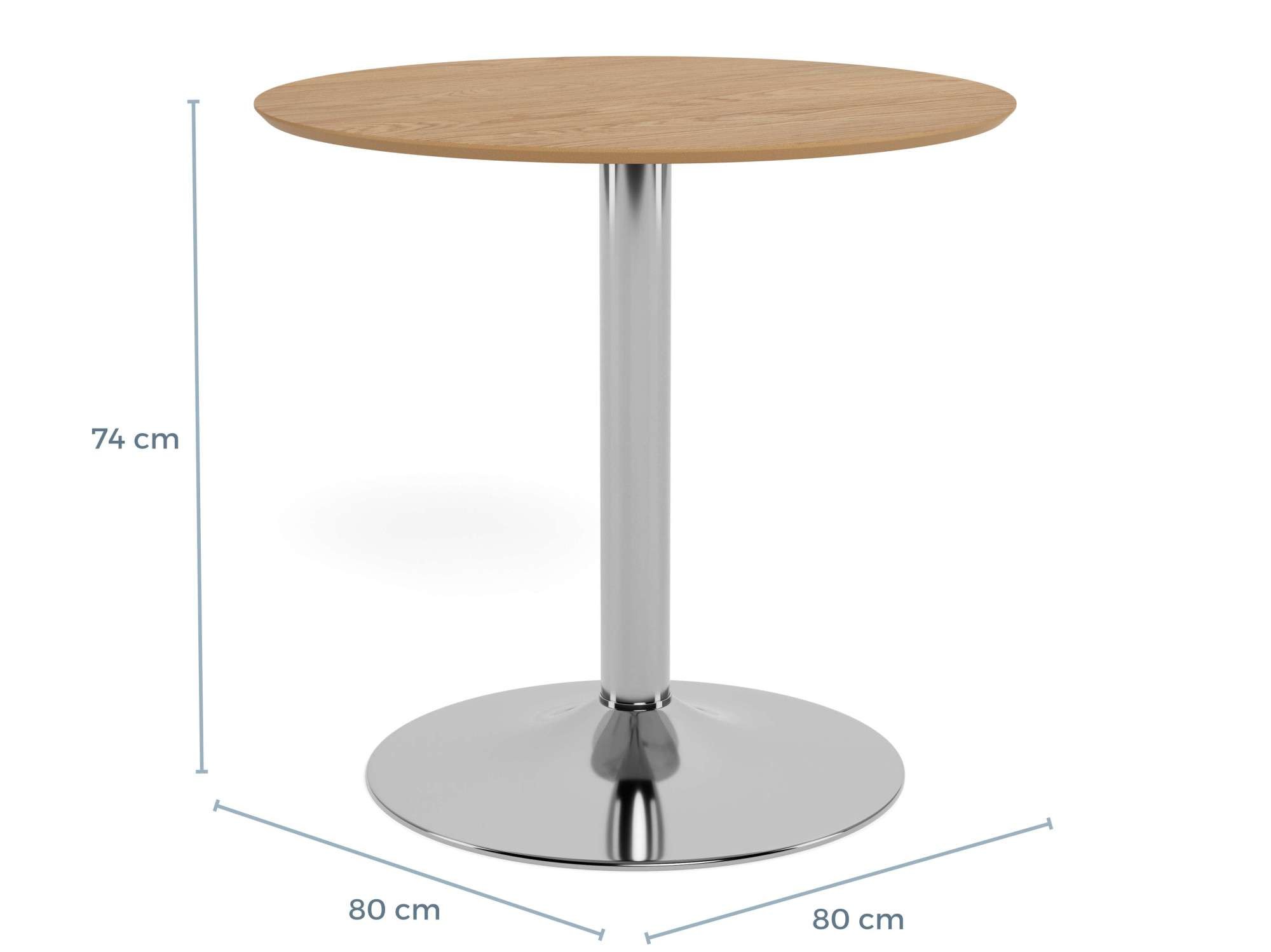 ACTONA GROUP Table de bar »Ibiza, Bistrotisch« Table, chêne, acier chromé, 80x74cm