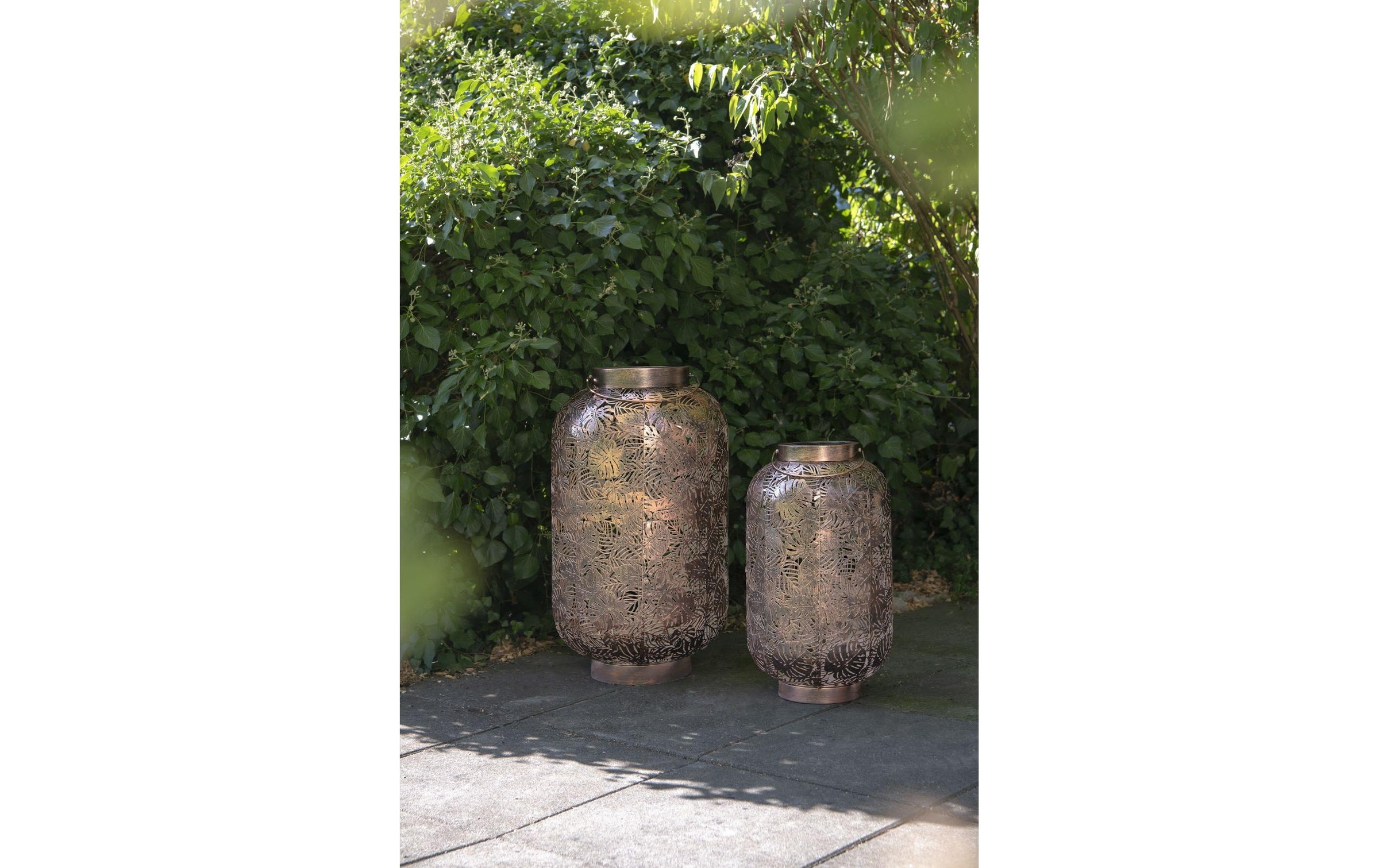 STT Laterne »Antic Grand Jungle Bronze« Dekorative Solar-Laterne aus Metall für Drinnen und Draussen