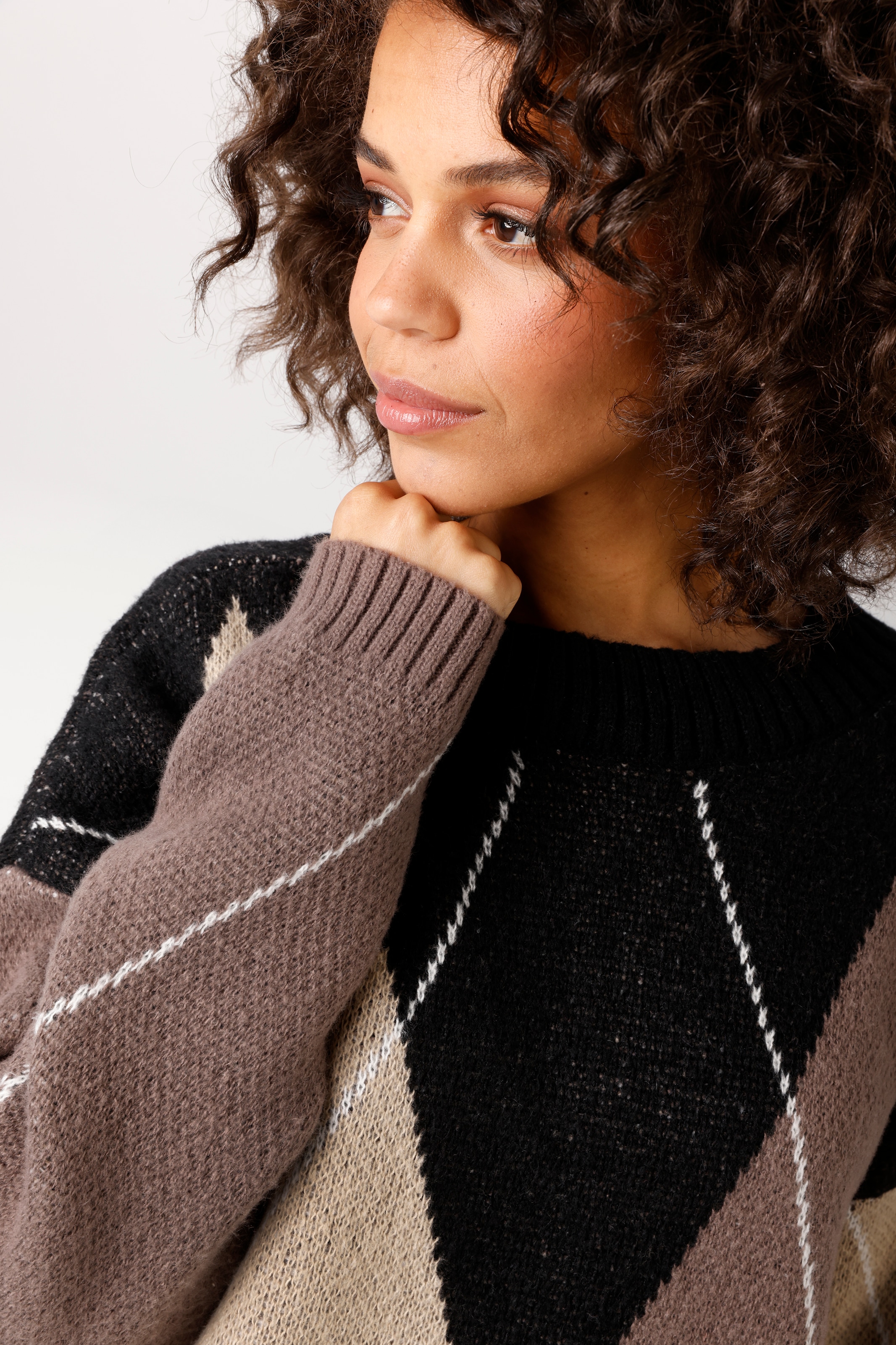 Aniston CASUAL Pull en tricot avec motif losange en grande surface - NOUVELLE COLLECTION