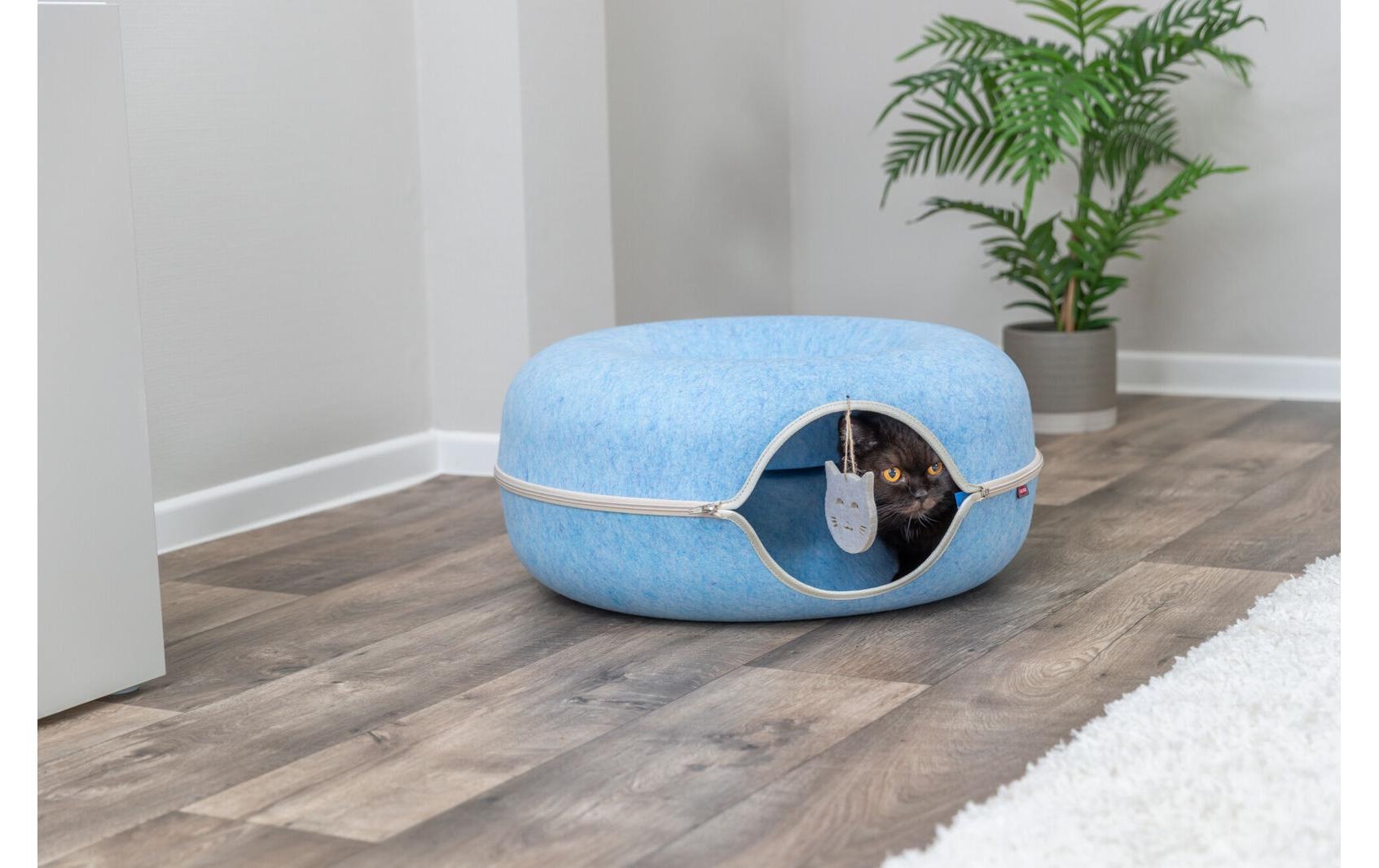 TRIXIE Spiel »Spieldonut Filz ø 60 cm« 2 in 1: Höhle und Bett, Formstabil, Mit Rascheleffekt