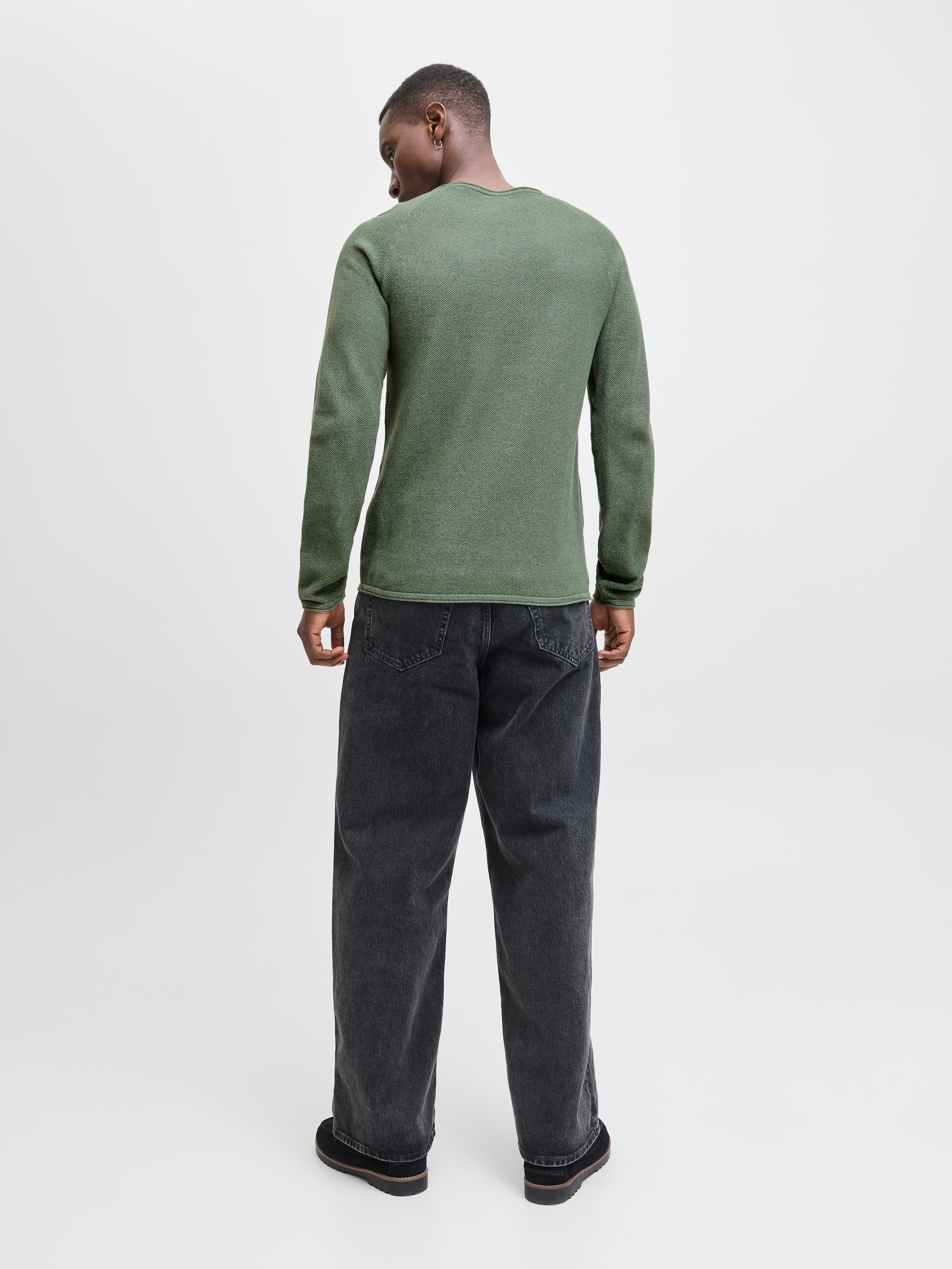 Jack & Jones Rundhalspullover »JJEHILL KNIT CREW NECK NOOS« mit Strukturstrick