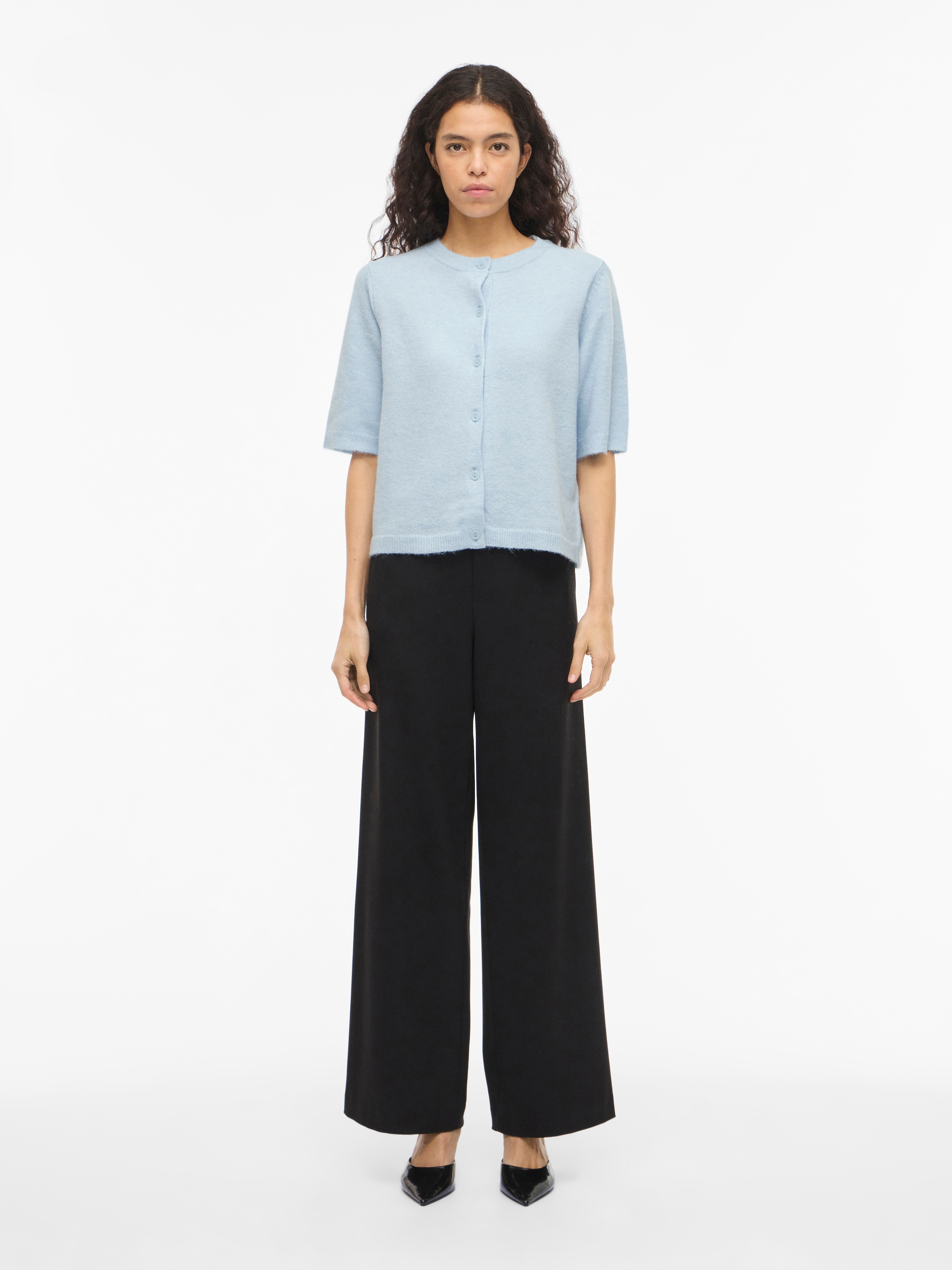 Vila Veste en tricot »VILIGA 2/4 O-NECK KNIT CARDIGAN - NOOS« Materialmix, regular fit