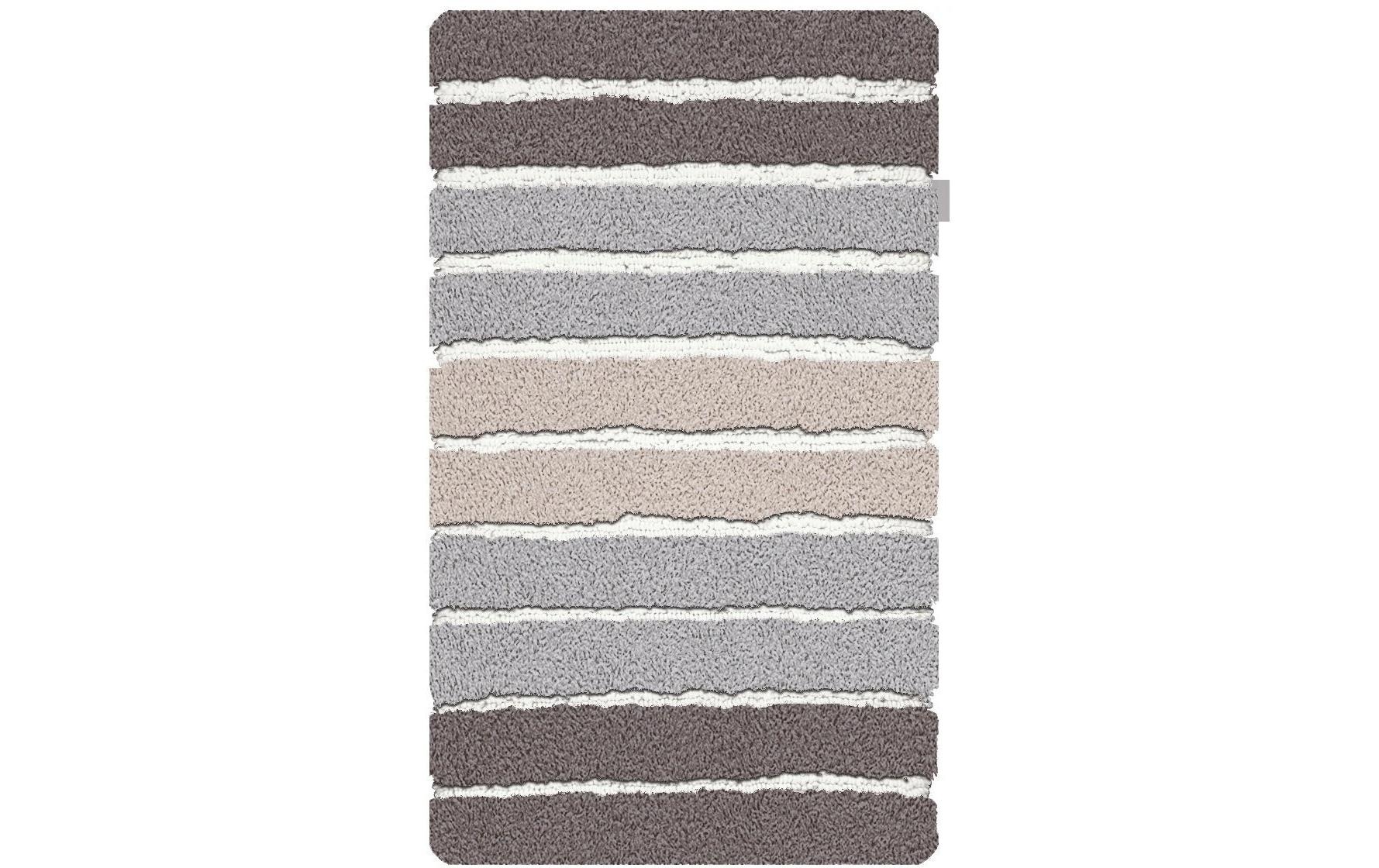 Kleine Wolke Badematte »Phoenix« Höhe 35 mm rutschhemmend beschichtet fussbodenheizungsgeeignet Badteppich, gestreift, Hoch-Tief Effekt, waschbar