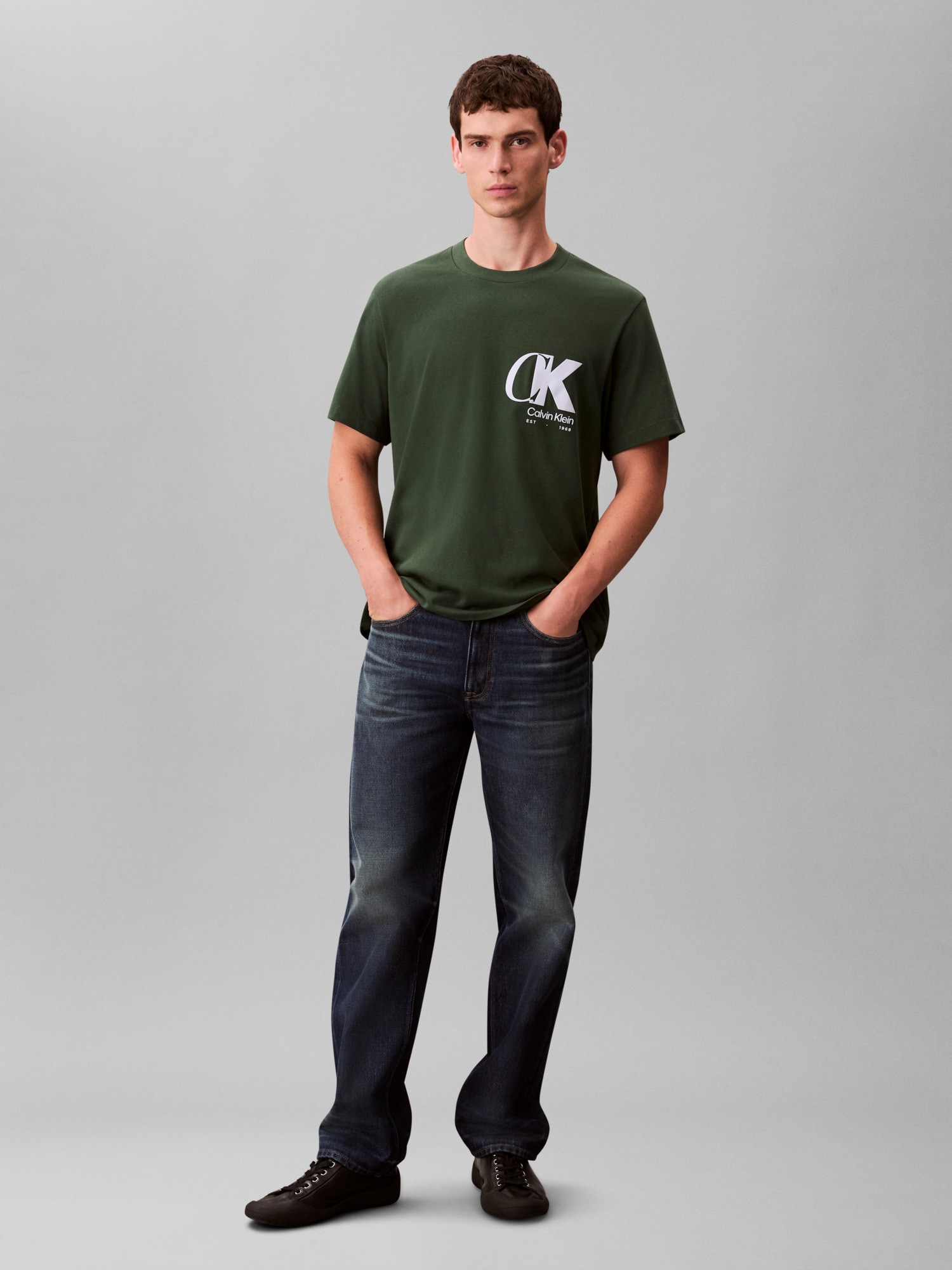 Calvin Klein T-shirt »SS 20S EU CK OVERLAP GRAPHIC TEE« Mit Rundhalsausschnitt, regular fit
