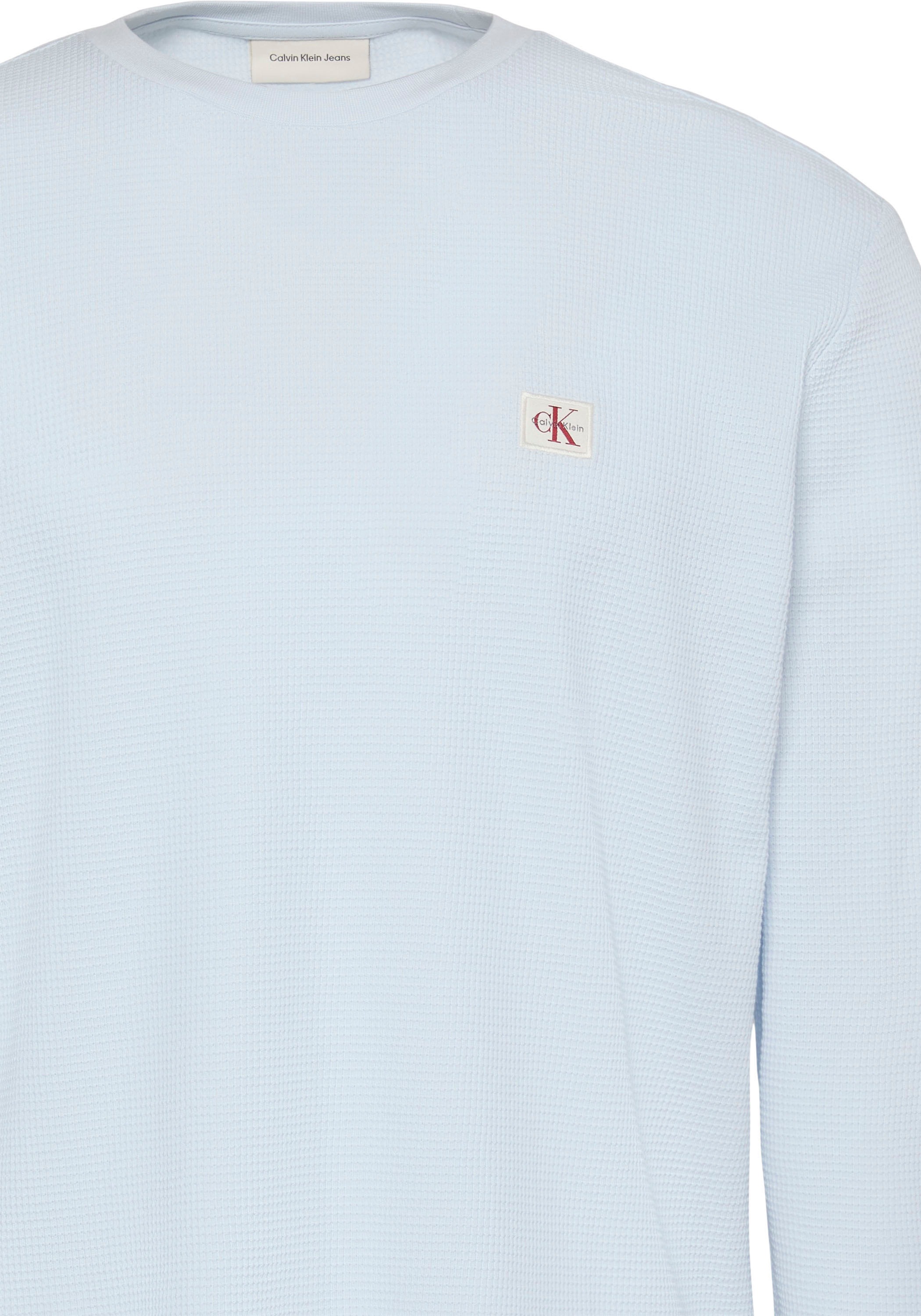 Calvin Klein Jeans Langarmshirt »LS WAFFLE BADGE CREWNK TEE« Mit Rundhalsausschnitt