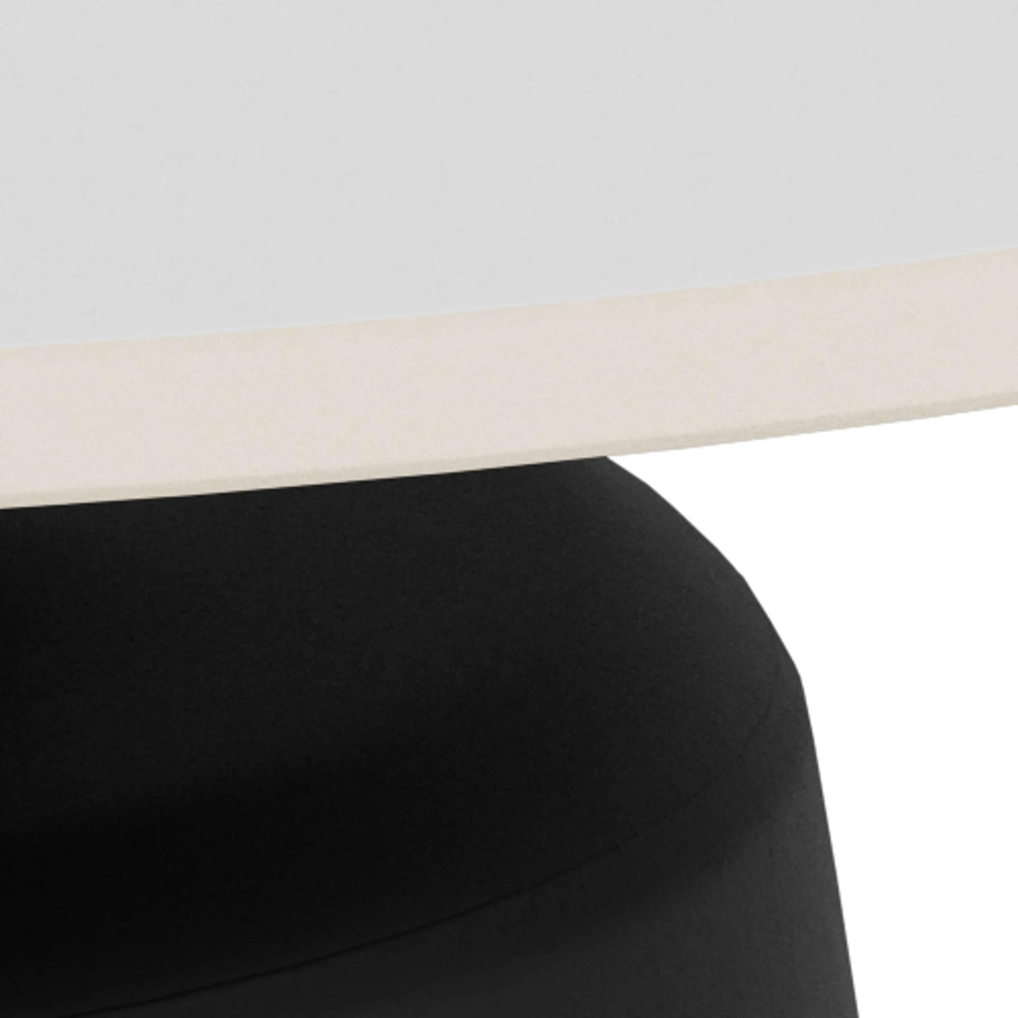 ACTONA GROUP Table basse »Santorini Kaffetisch - modern & stilvoll mit langlebiger Keramikplatte« Céramique blanche, cadre en acier noir, durable. Ø : 70 cm,