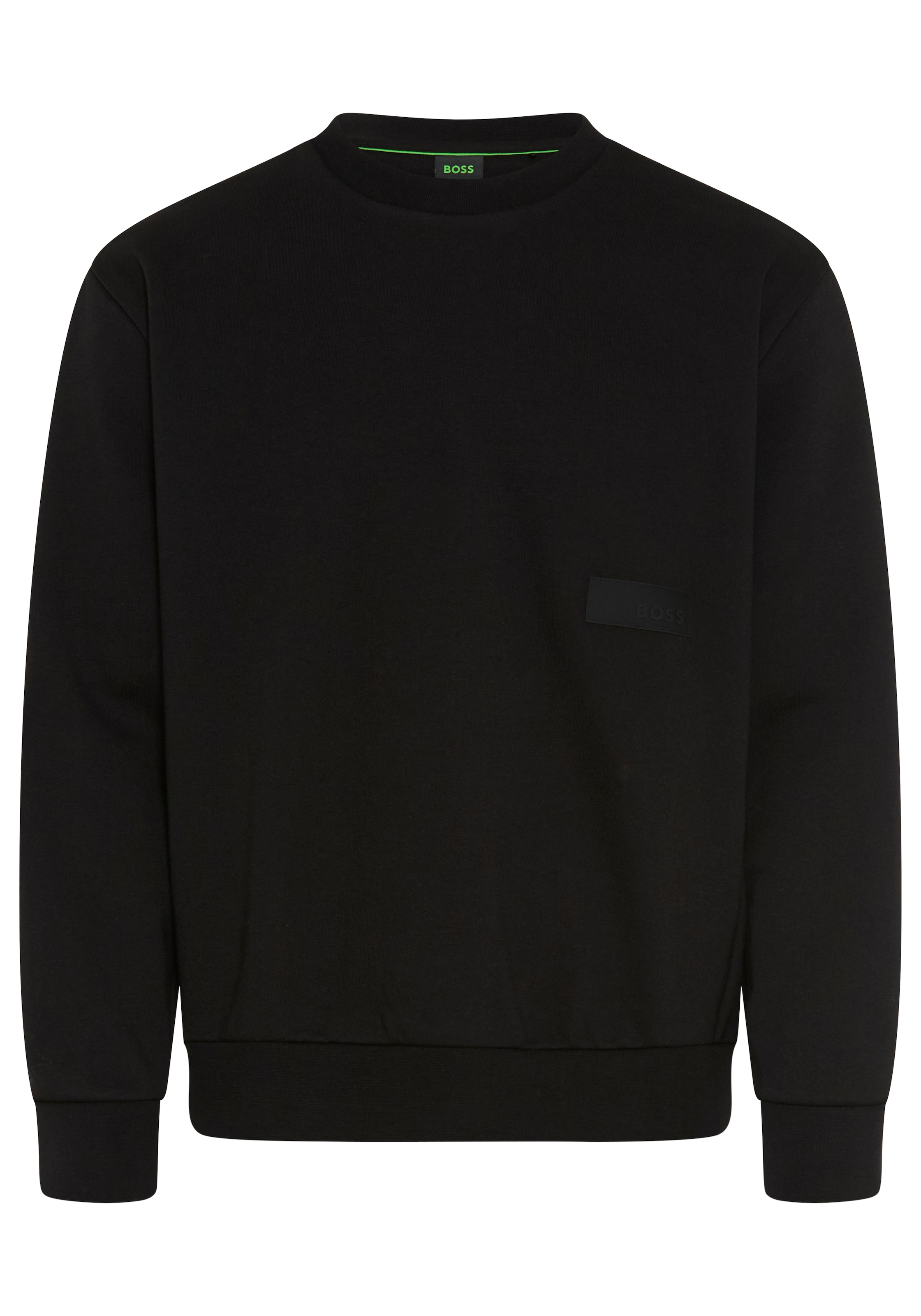 BOSS GREEN Sweatshirt , Rundhalsausschnitt, Relaxed Fit, Logo-Badge
