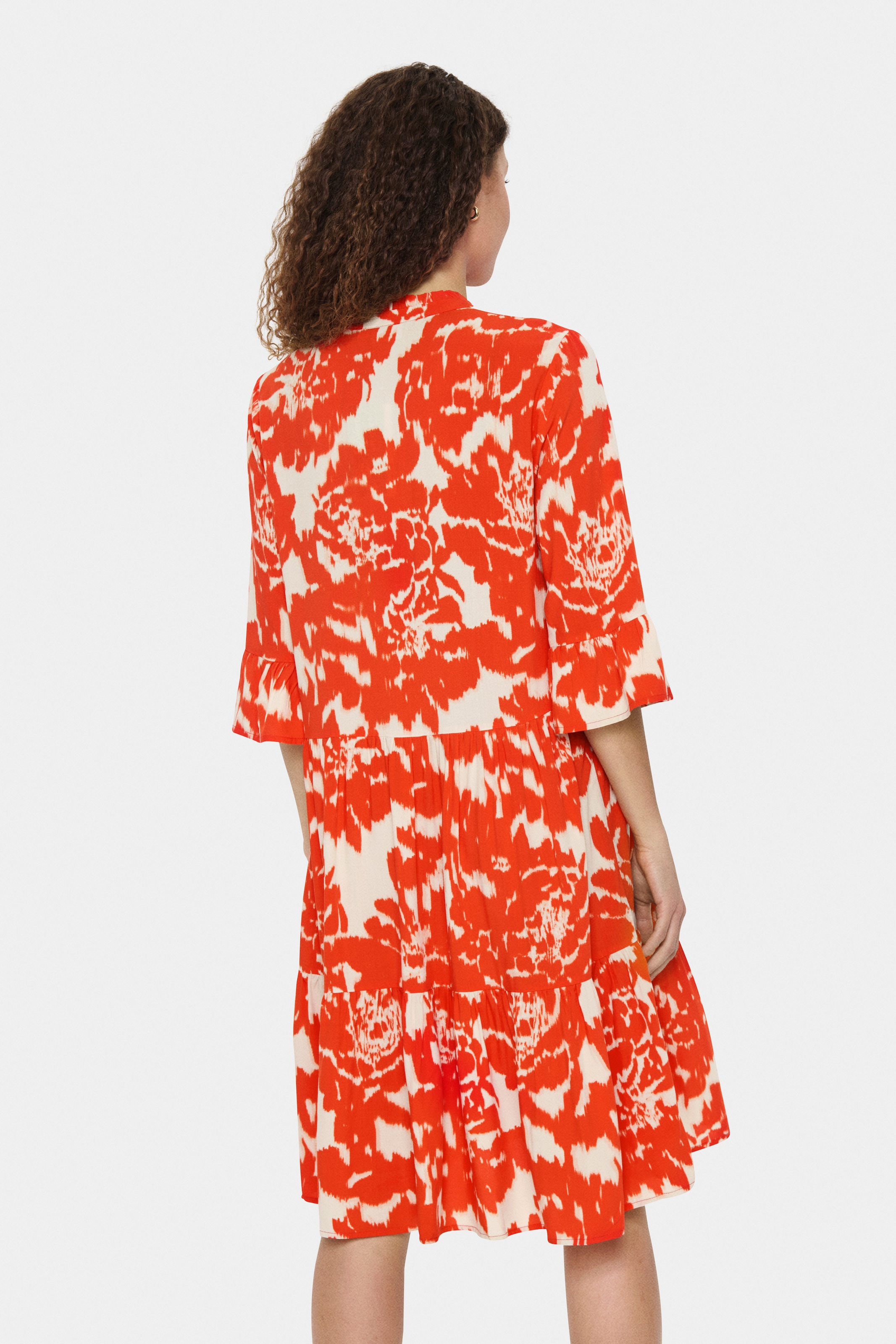 Saint Tropez Robe chemisier »EdaSZ Dress« Sommerkleid, Tunikakleid mit Volant und 3/4 Ärmel