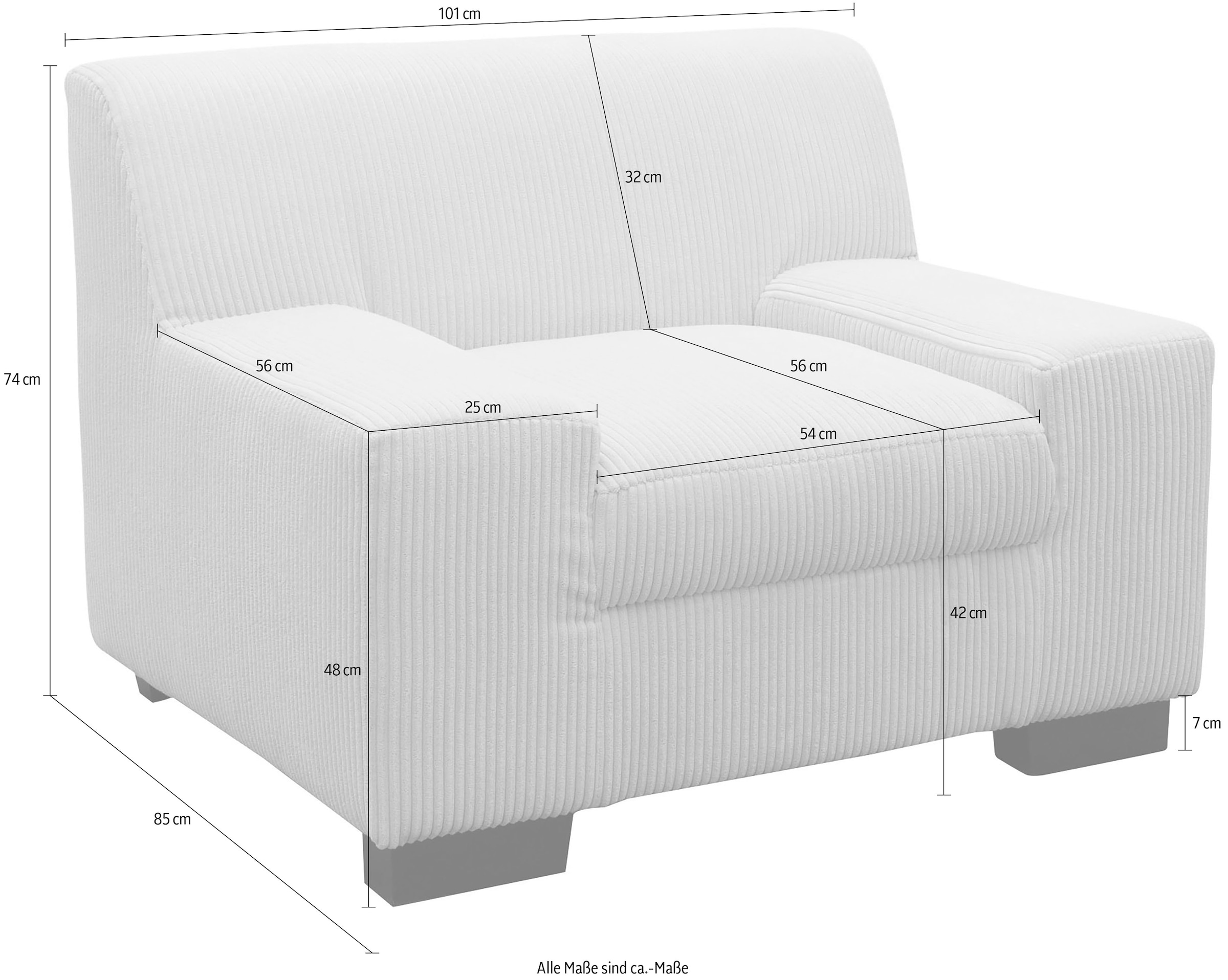 GOODproduct Fauteuil »Faxe 101 x 85 cm, stabile Konstruktion« en tissu doux et facile d'entretien