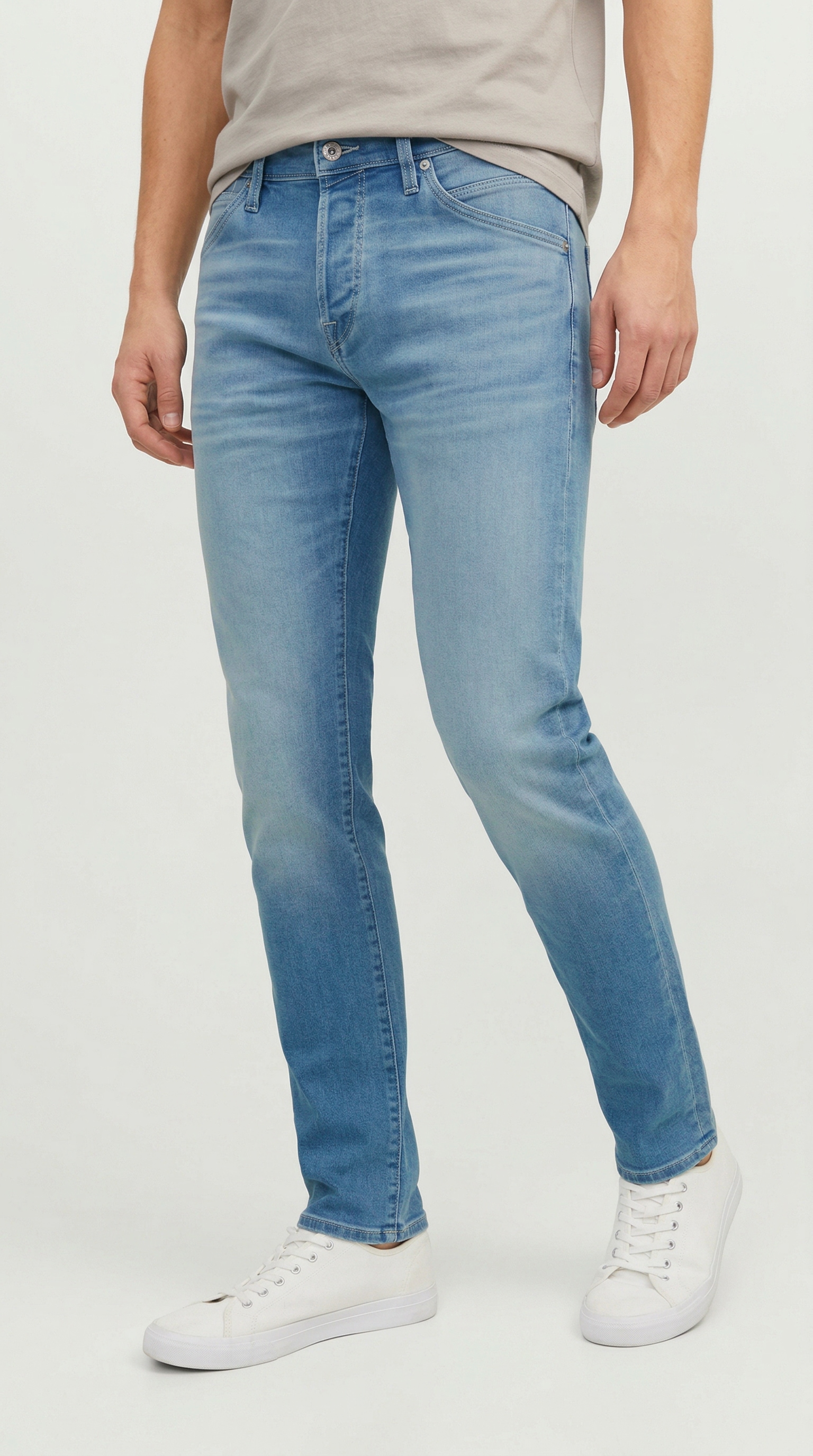Jack & Jones Tapered-fit-Jeans »JJIMIKE mit Stretch, Used-Look und bequemer Passform« mit Abriebeffekten
