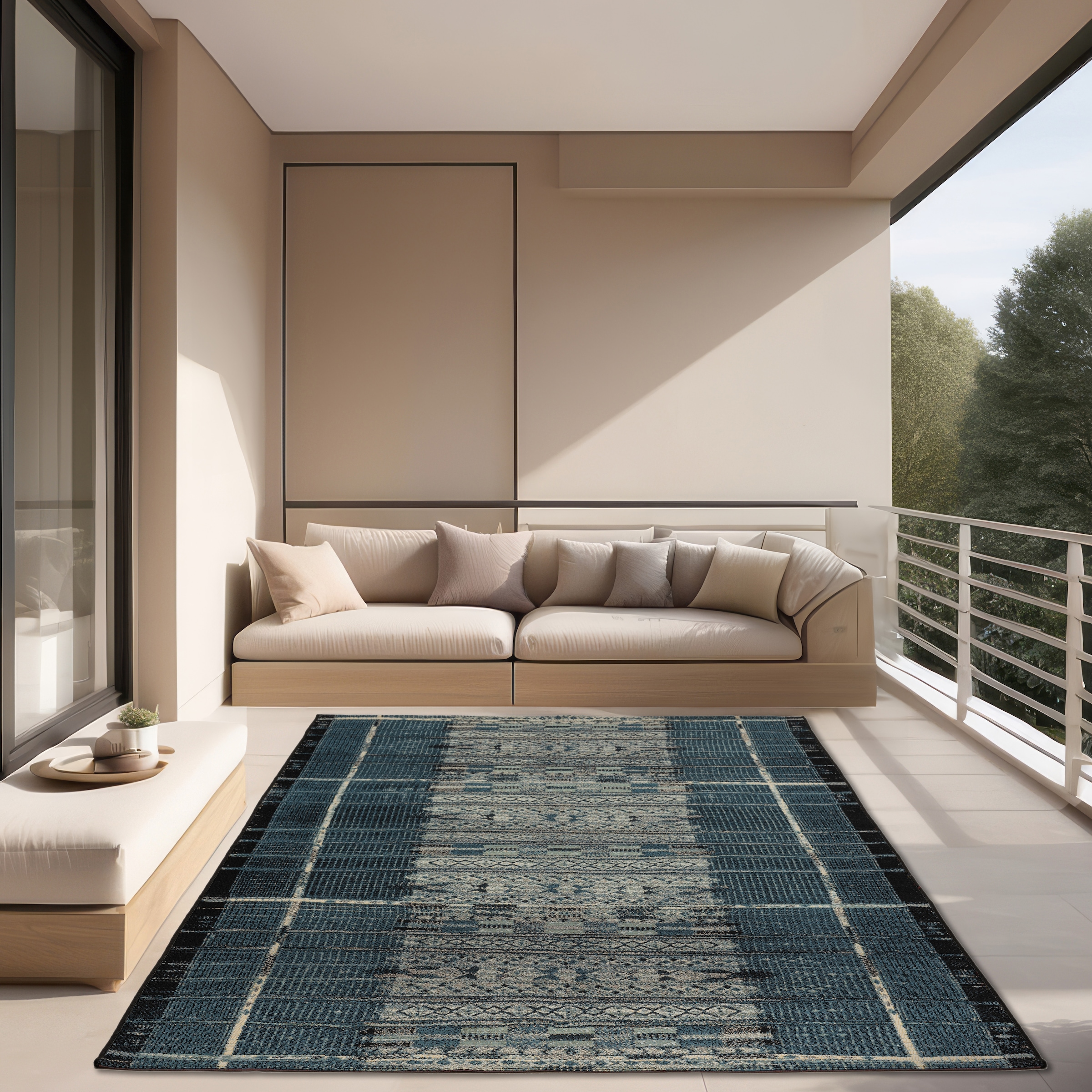 Gino Falcone Tapis »Outdoor-Africa 38« Rectangulaire 5 mm Höhe Flachgewebe, Ethno Style, In- und Outdoor geeignet
