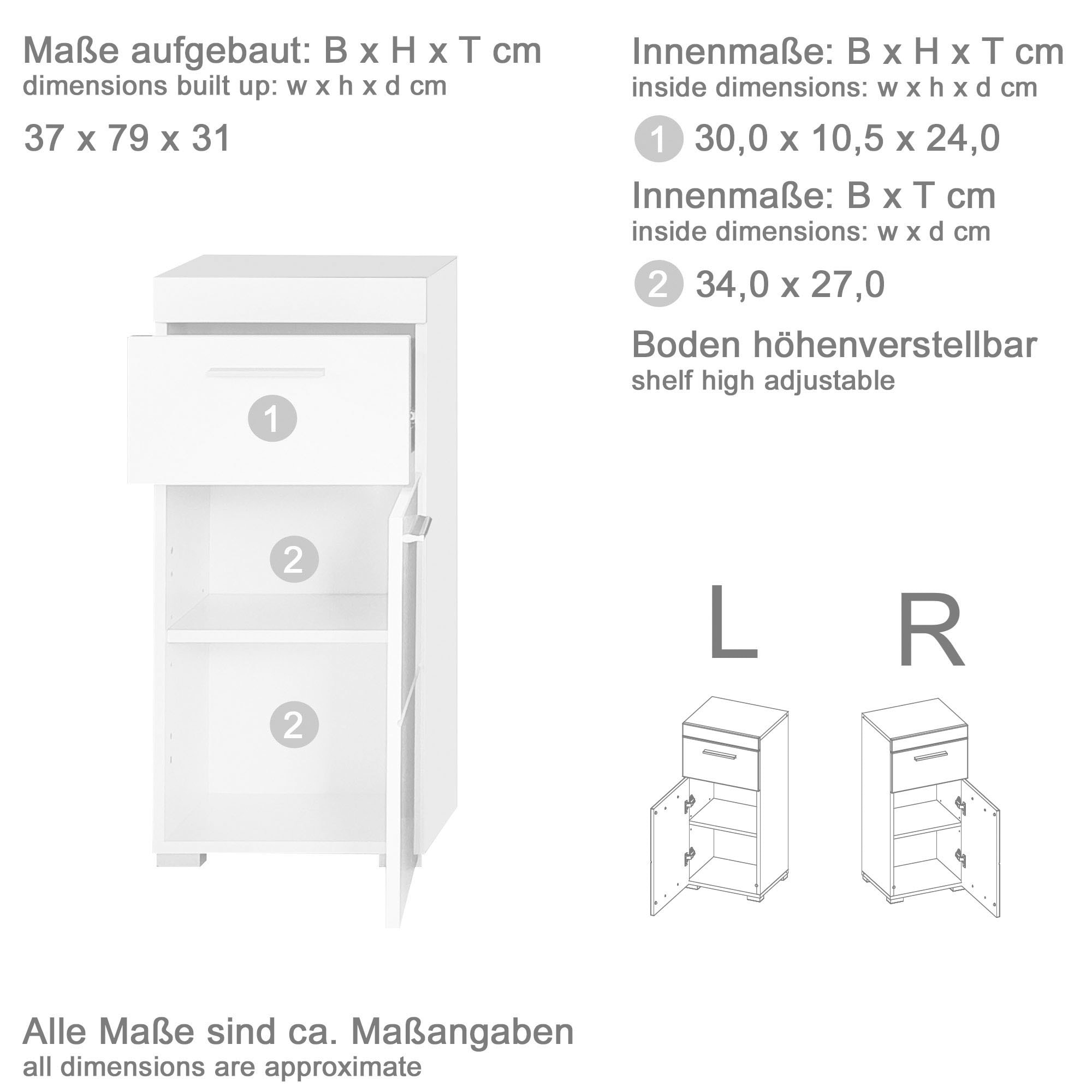 welltime Ensemble de meubles de salle de bain »Avena« Ensemble, 5 cuis tlg.