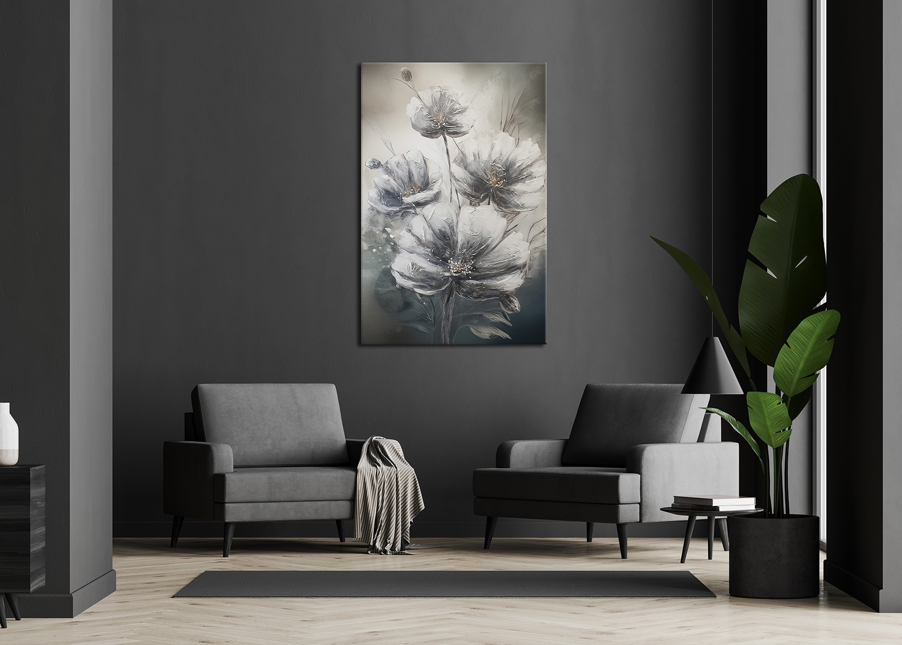 Bönninghoff Image »Wandbild BLUMEN 78x118 cm – Leinwandbild Keilrahmen Deko modern« Fleurs | Images de fleurs tendu sur châssis