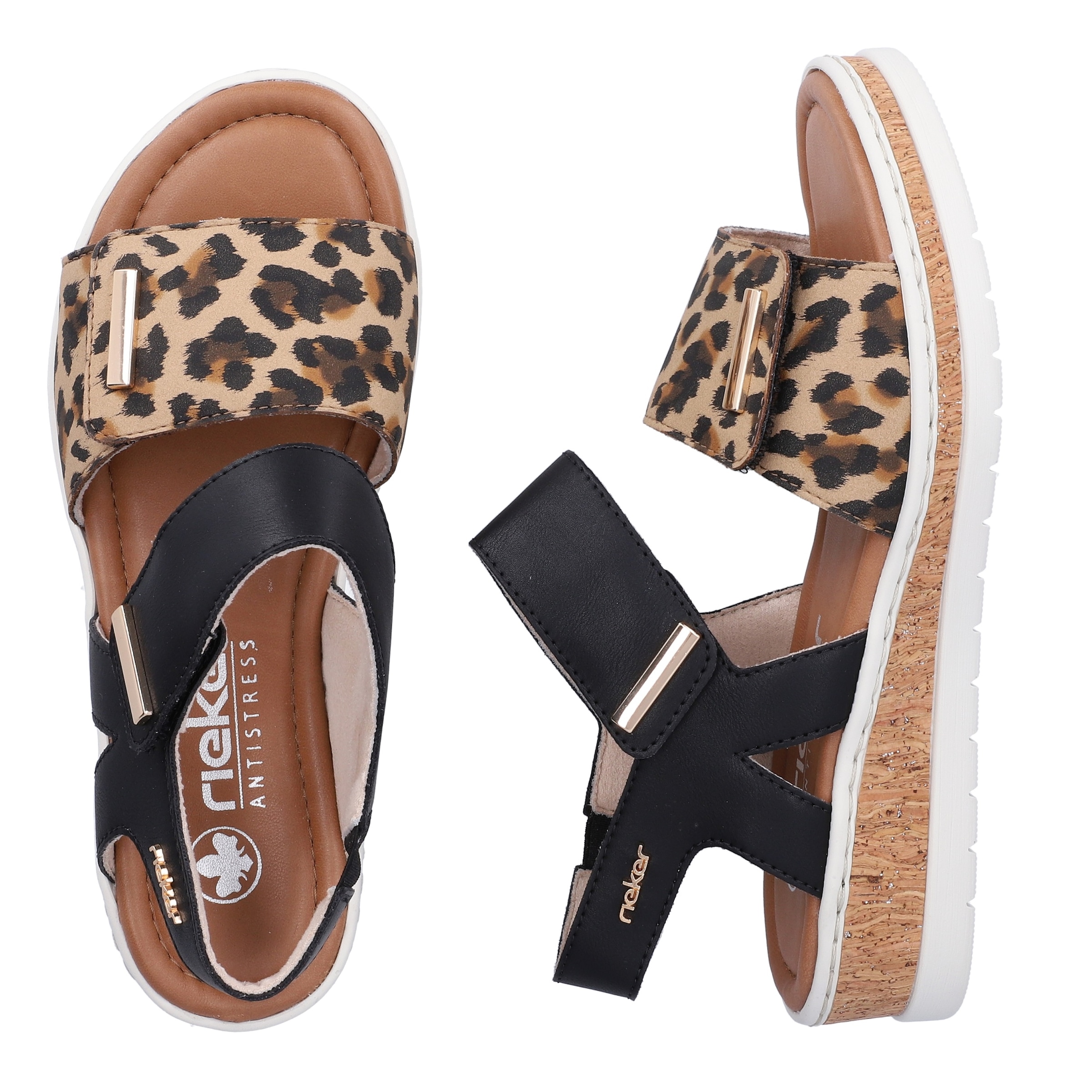 Rieker Sandale  Sommerschuh, Keilsandalette, Plateausandale mit Klett