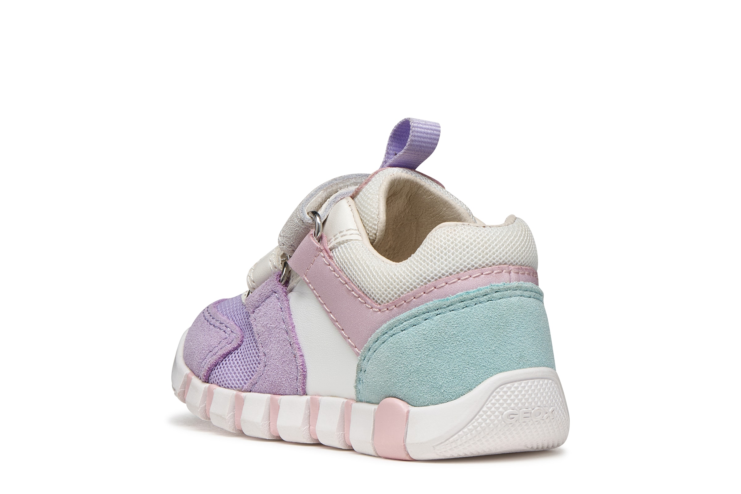 Geox Lauflernschuh »B IUPIDOO GIRL«  Babyschuh mit pastellfarbenen Besätzen, Grössenschablone zum Download