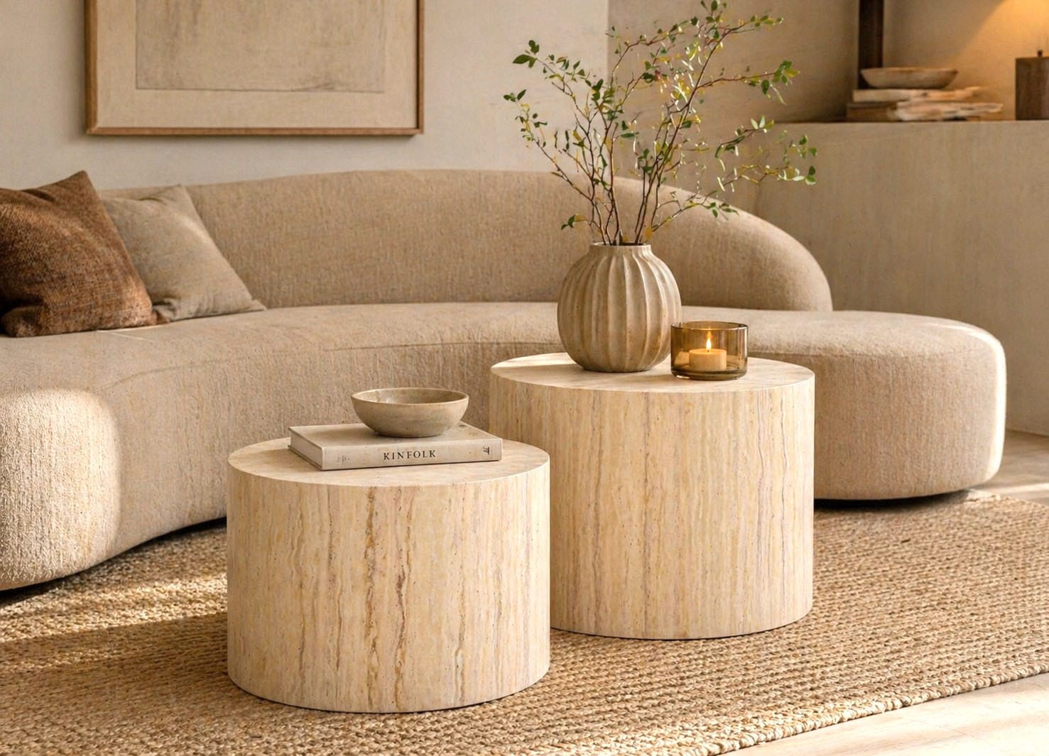 ACTONA GROUP Table basse »Dice 2er Set - Steinoptik, modern & stilvoll, skandinavisches Design« Table basse, table d’appoint,  Choix OTTO, table d'appoint facile d'entretien, polyvalente, robuste