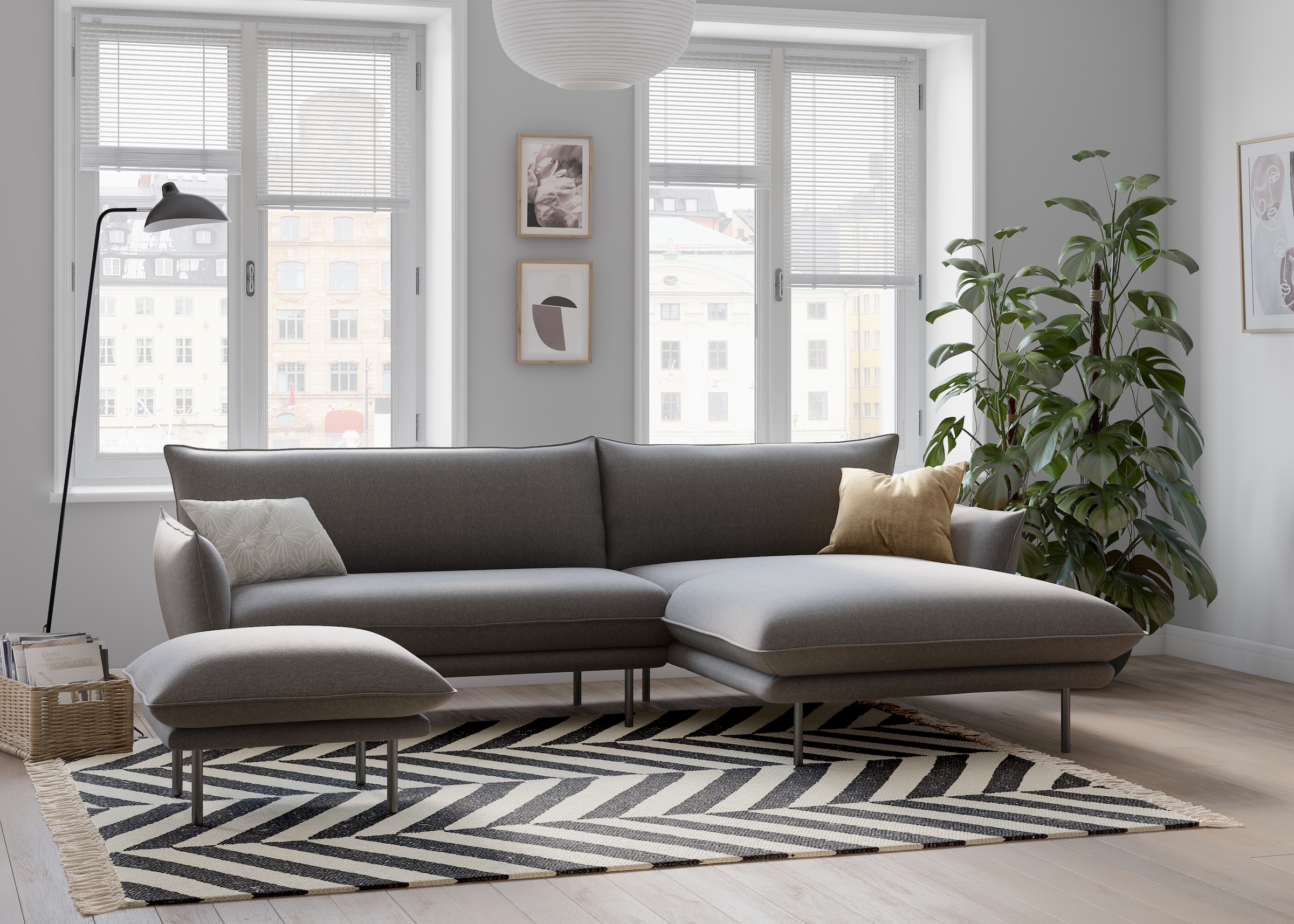 Home affaire Polsterhocker »Stine« Besonderes Design durch Kissenoptik und Keder, by Morten Georgsen