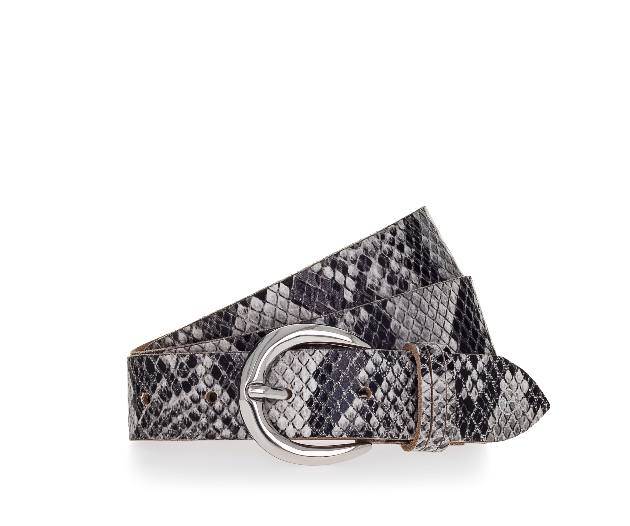 Tamaris Ceinture en cuir »"Deena Silver"« Aspect motif serpent