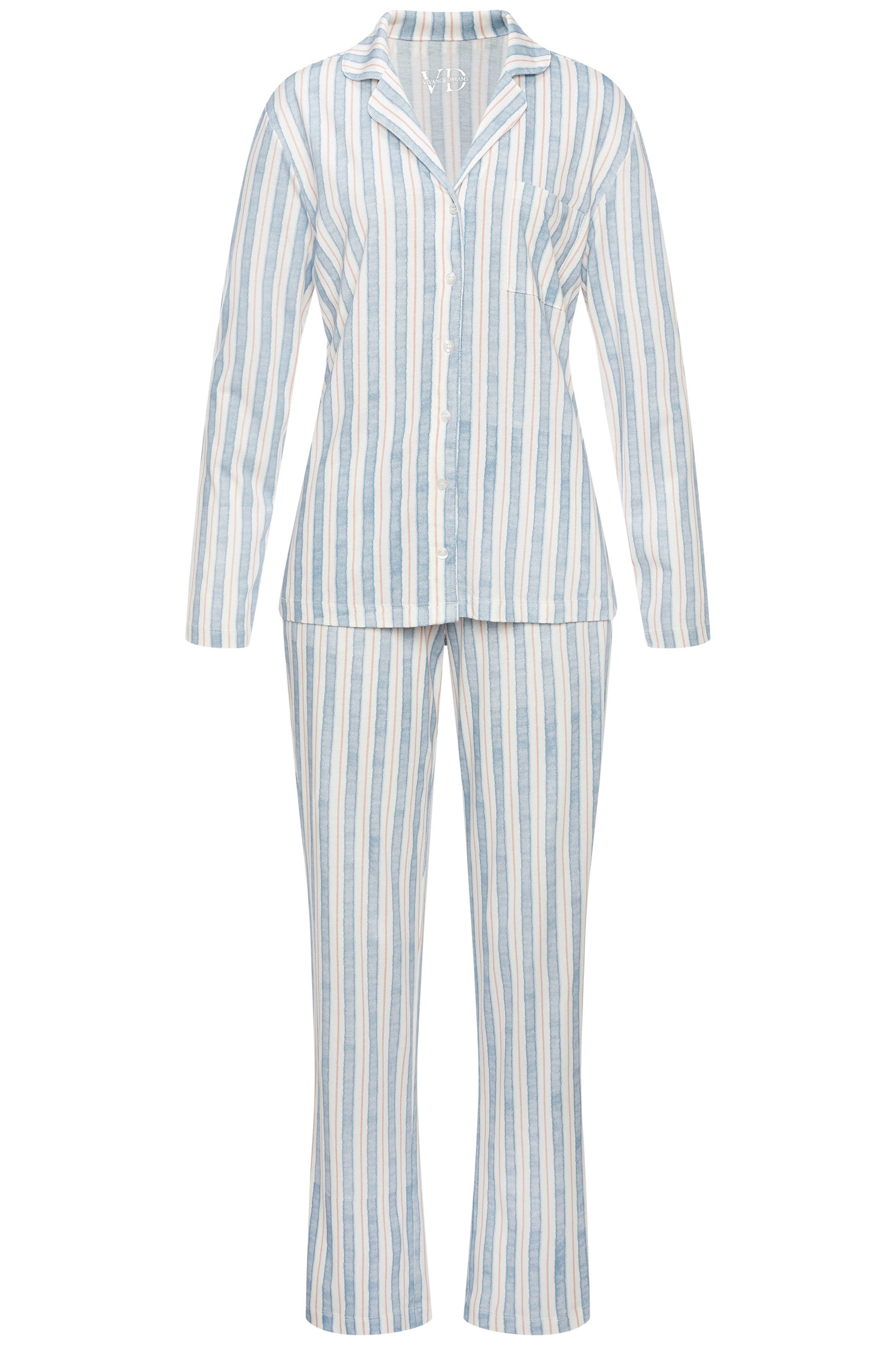 Vivance Dreams Pyjama 2-teilig, 2 pièces mit durchgehender Knopfleiste