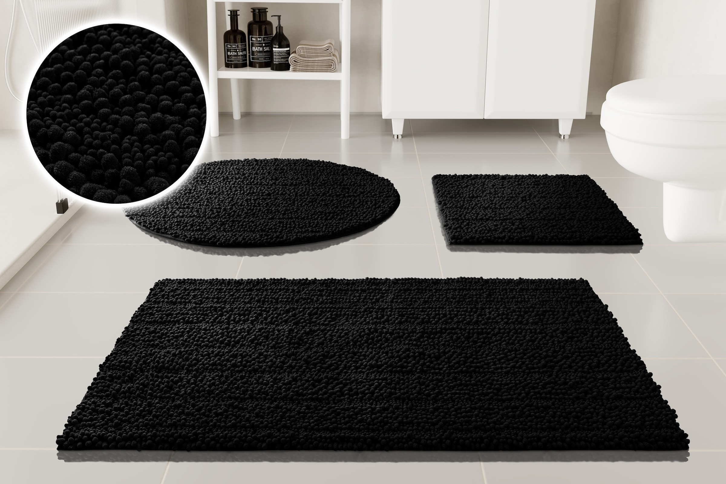 GOODproduct Tapis de bain »Torrni« Höhe 22 mm Badteppich, getuftet, modern, Uni, antirutsch, flauschig, hochflor