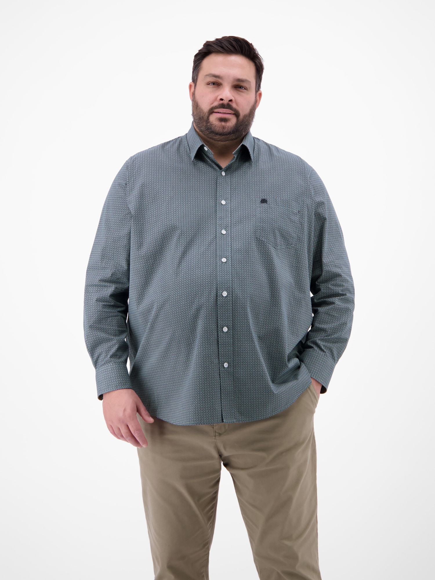 LERROS Chemise à manches longues »Langarmhemd mit Kentkragen aus 100% Baumwolle«