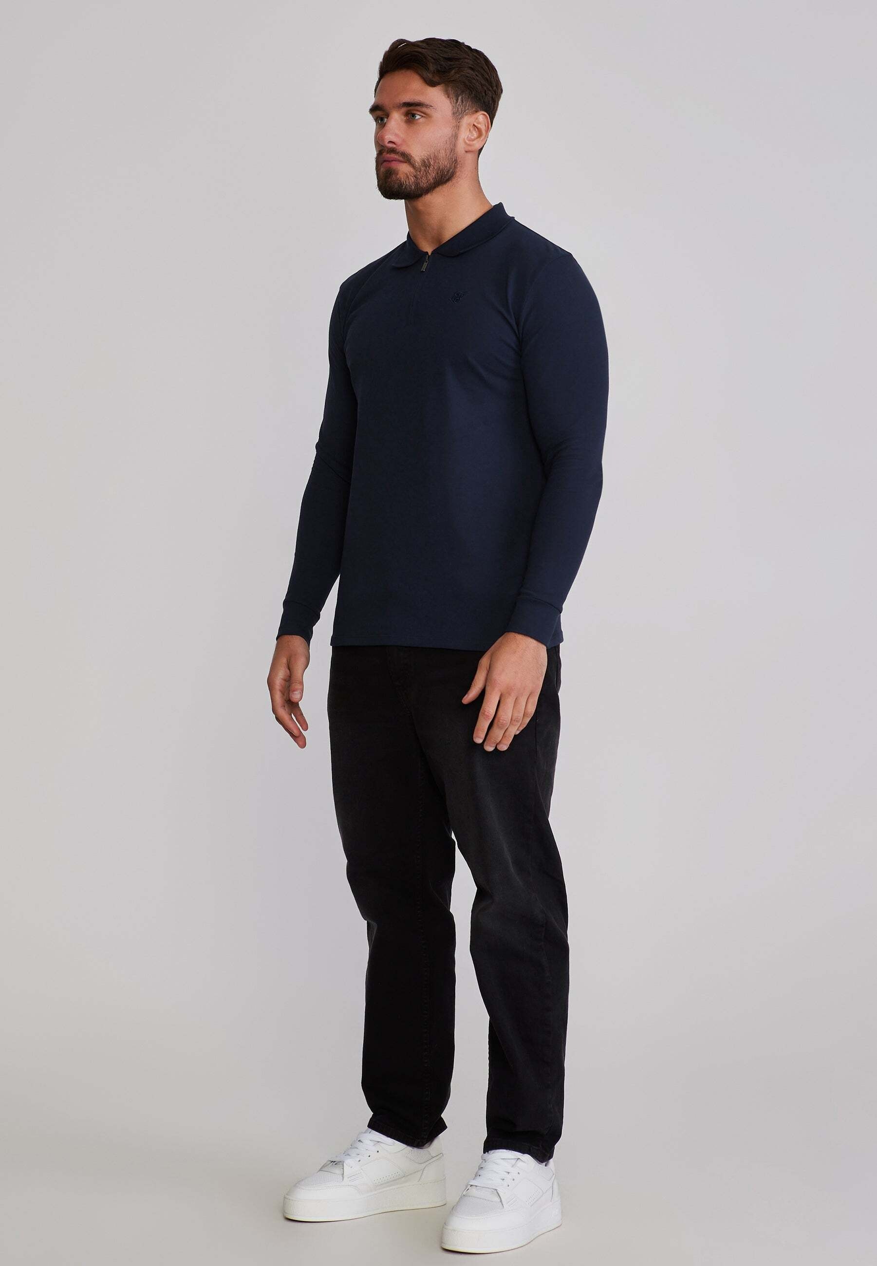 Siksilk Polo à manches longues »Siksilk Langarmpolo Zip Polo«