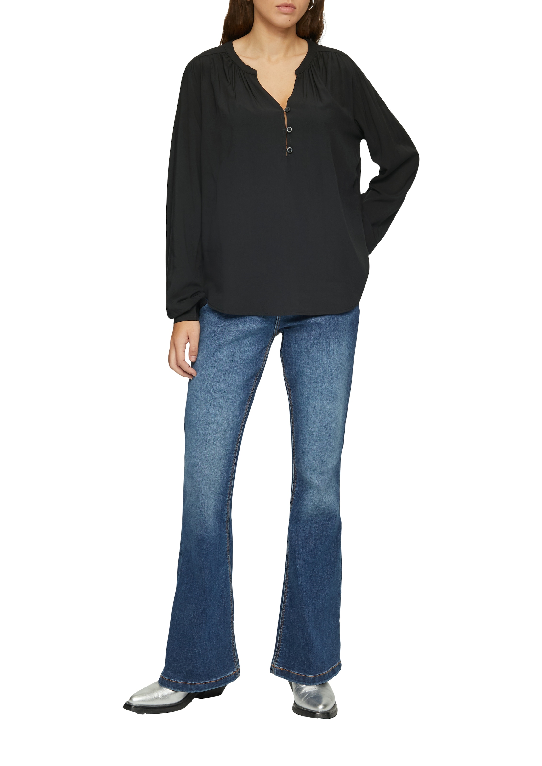 QS Blouse à manches longues mit Manschetten