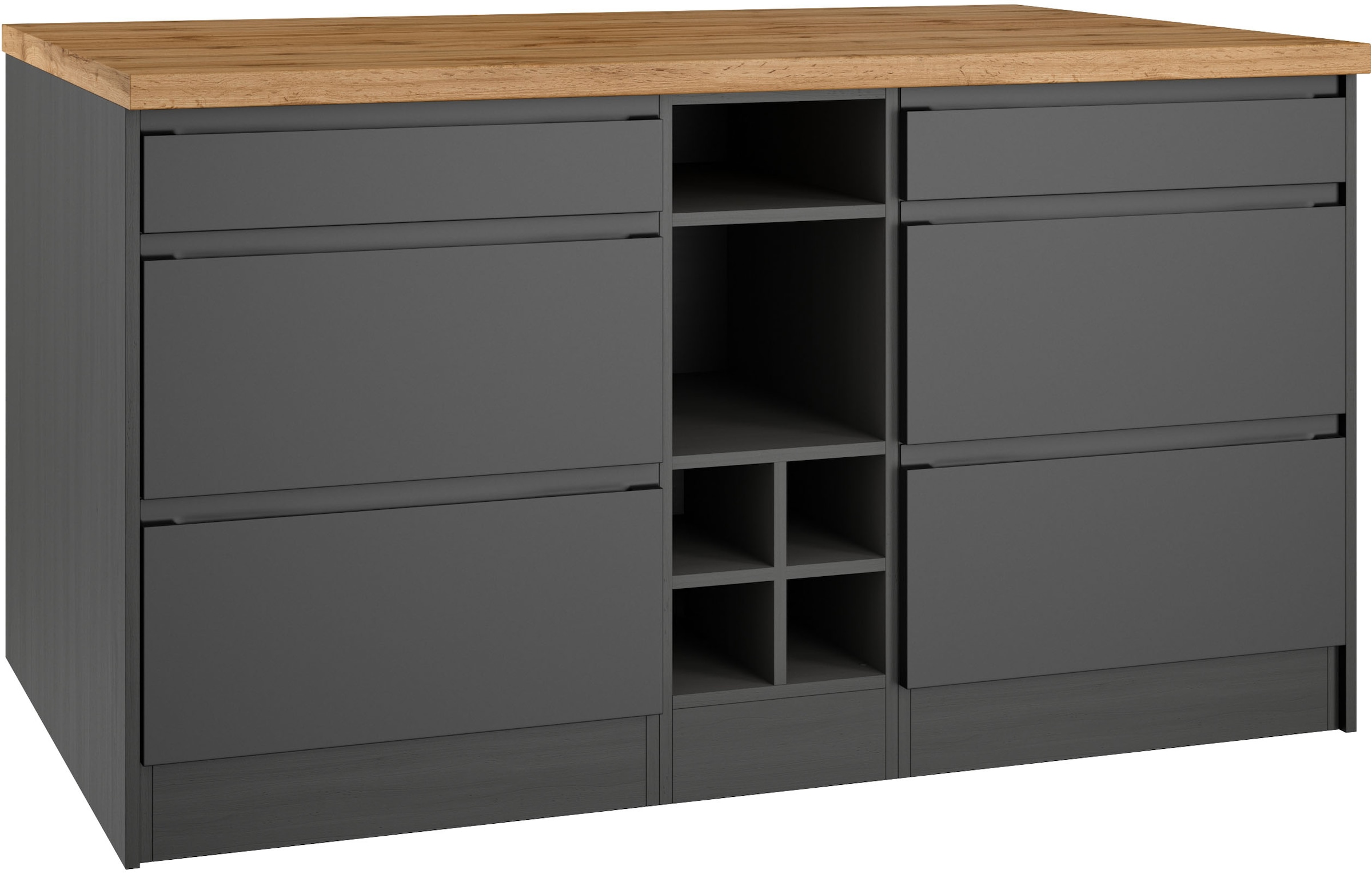KOCHSTATION Ilot de cuisine »KS-Bruneck, Breite 153 cm« façades MDF, plan de travail épaisseur 38mm