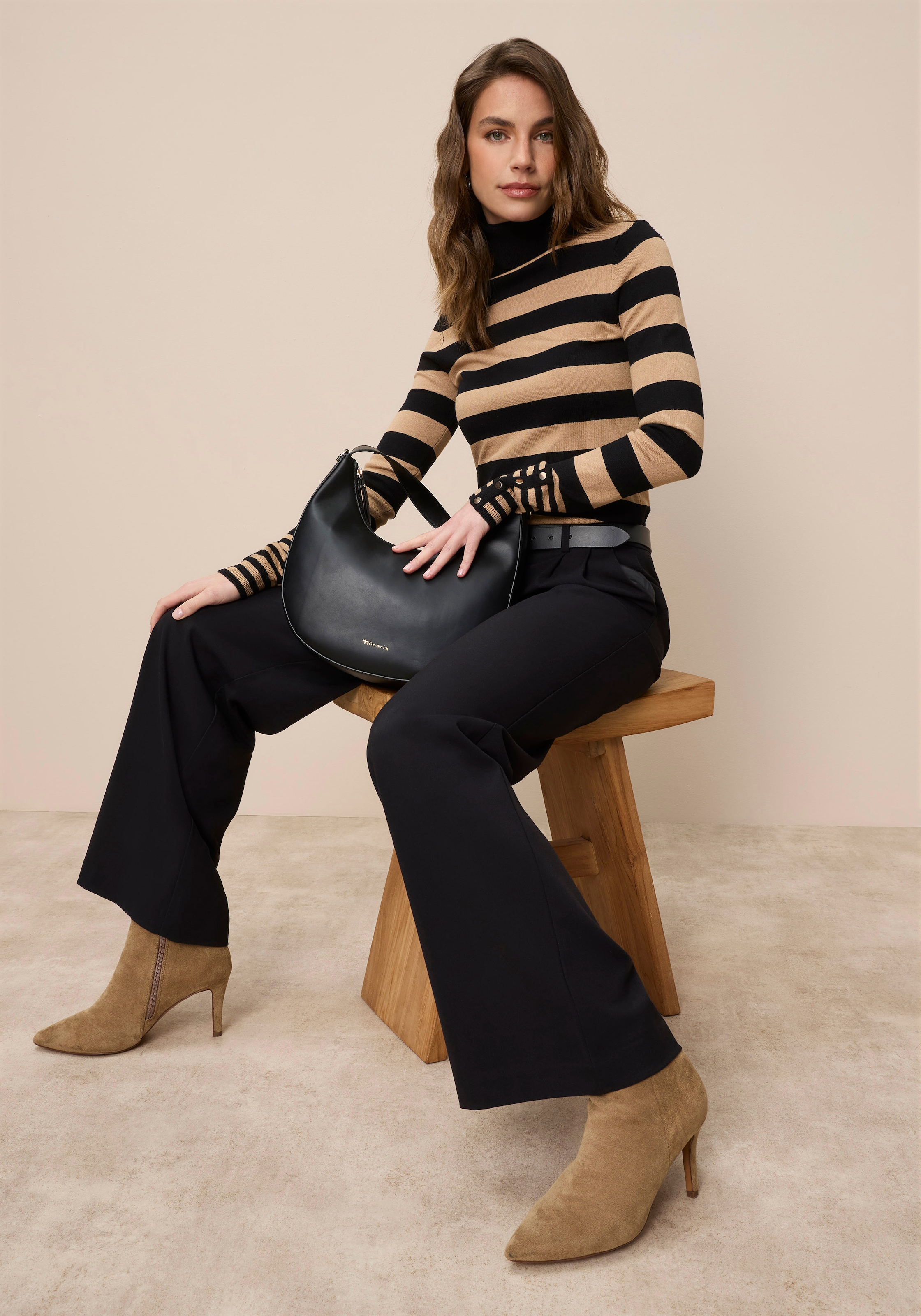 Tamaris Pull à col roulé im lässigen Streifendesign