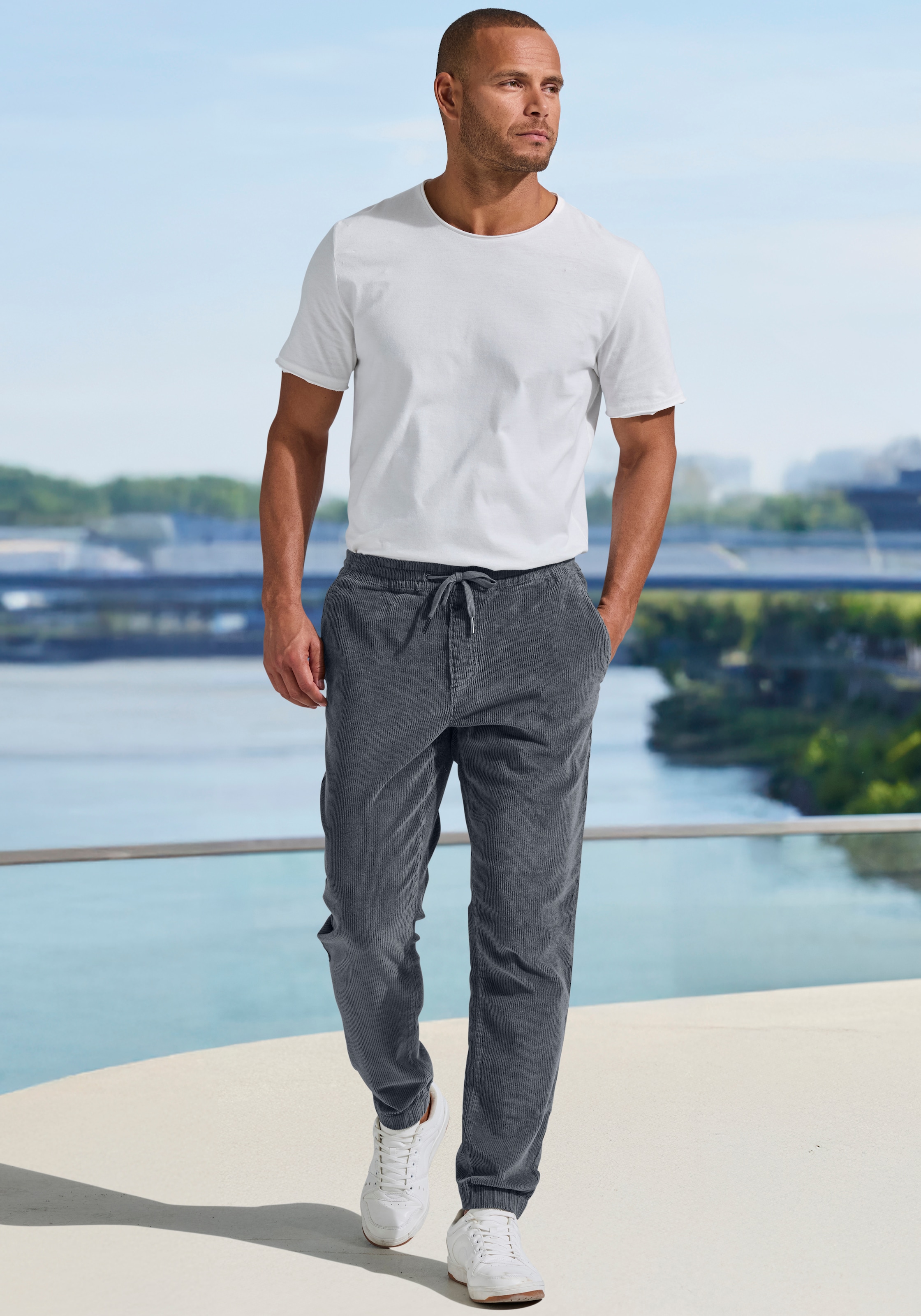 John Devin Jogger Pants »bis Grösse 5XL - elastische Cordhose«  Jogg Pants aus Cord-Stretch