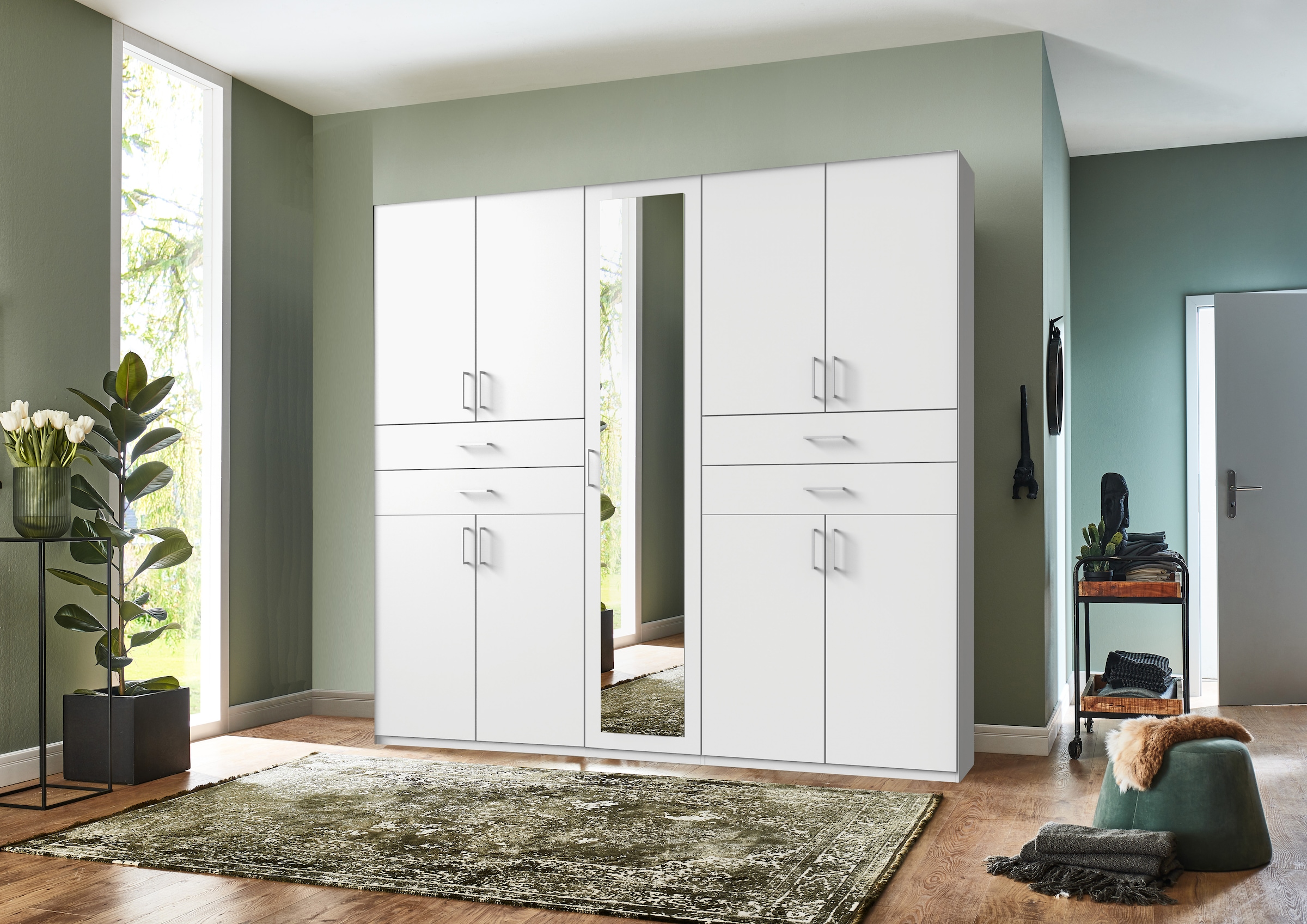 Wimex Kleiderschrank »Taiga Kleiderschrank mit Spiegel OTTOs Choice Topseller« mit Schubladen auf bequemer Höhe