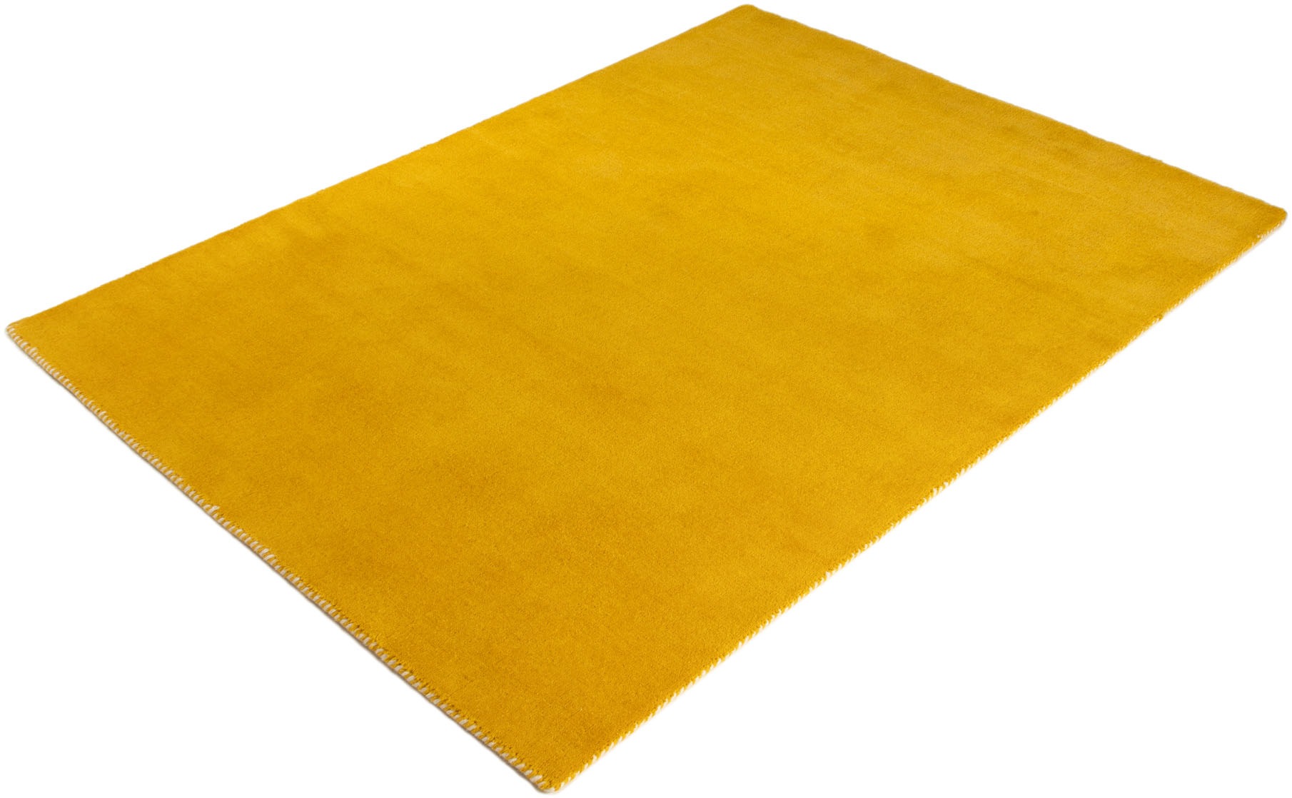 carpetfine Wollteppich »Gabbeh Lola Uni« rechteckig 14 mm Höhe mit natürlichem Pflanzenmaterial von Hand gewebt, auch in Rund