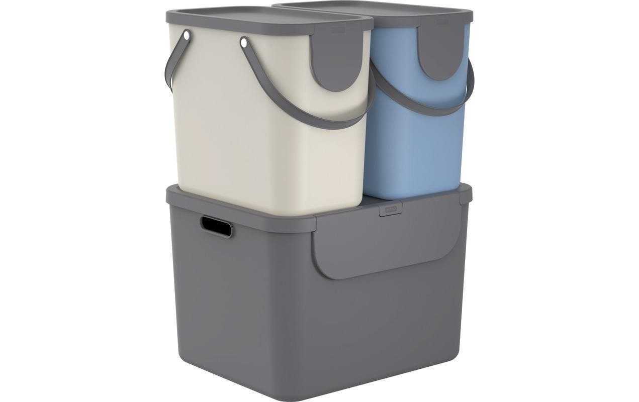 ROTHO Mülleimer »Rotho Recyclingbehälter ALBULA 3 tlg. 105 l« 3 Behälter
