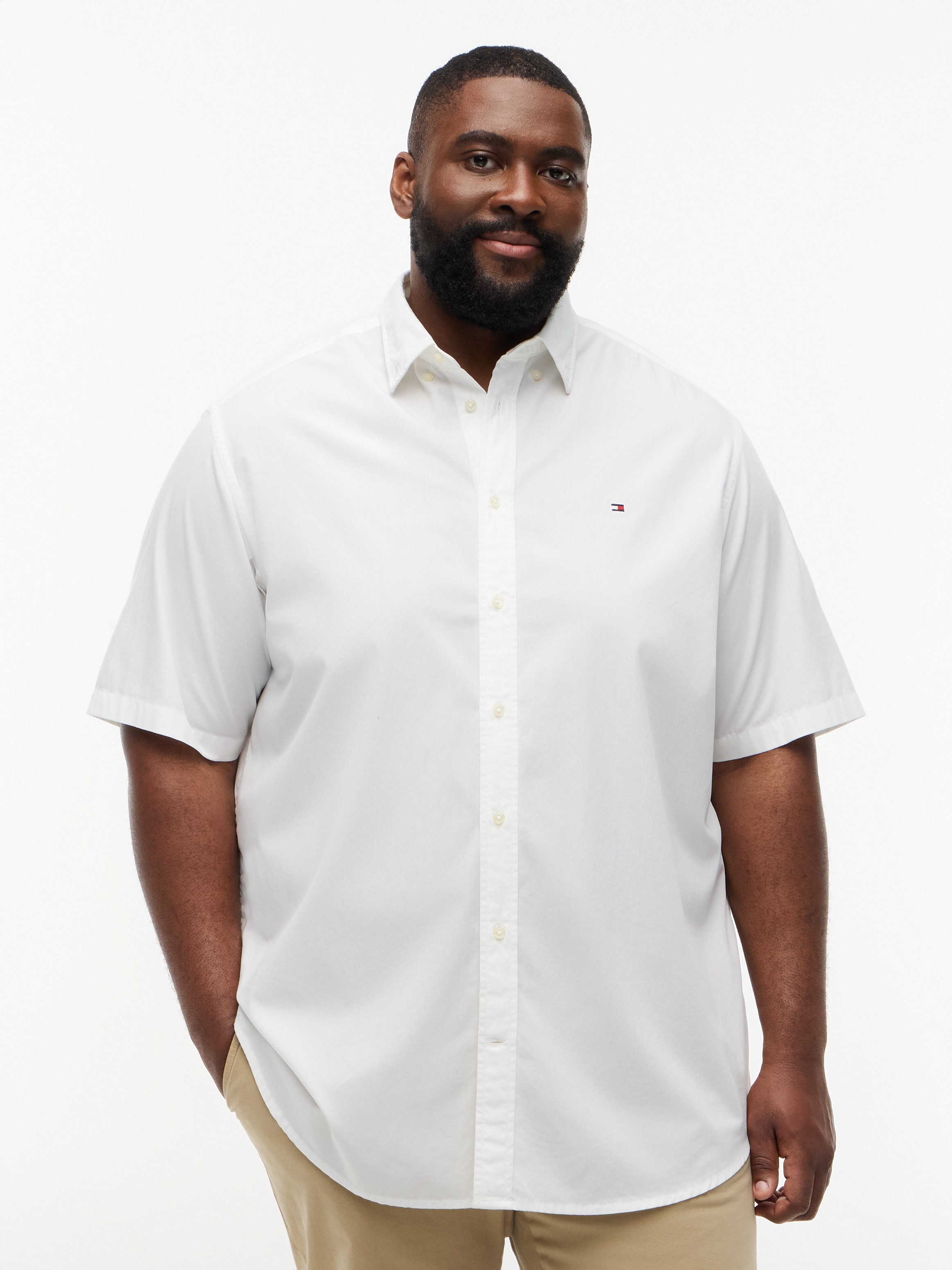 Tommy Hilfiger Big & Tall Kurzarmhemd »BT-FLEX POPLIN SOLID« Grosse Grössen