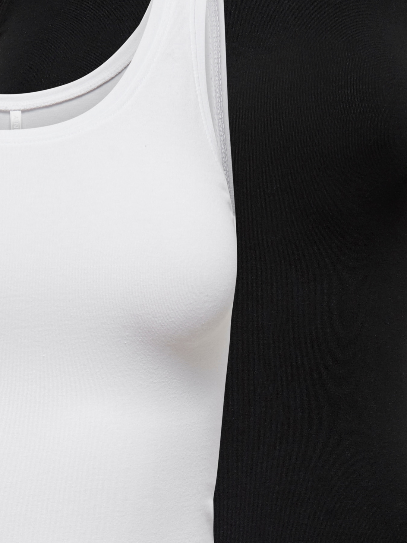 ONLY Tanktop »ONLLIVE – Slim-Fit Tanktops mit Stretch für optimalen Sitz«, 2 Stk. slim fit, casual, Jersey, Baumwollmischung, Rundhals