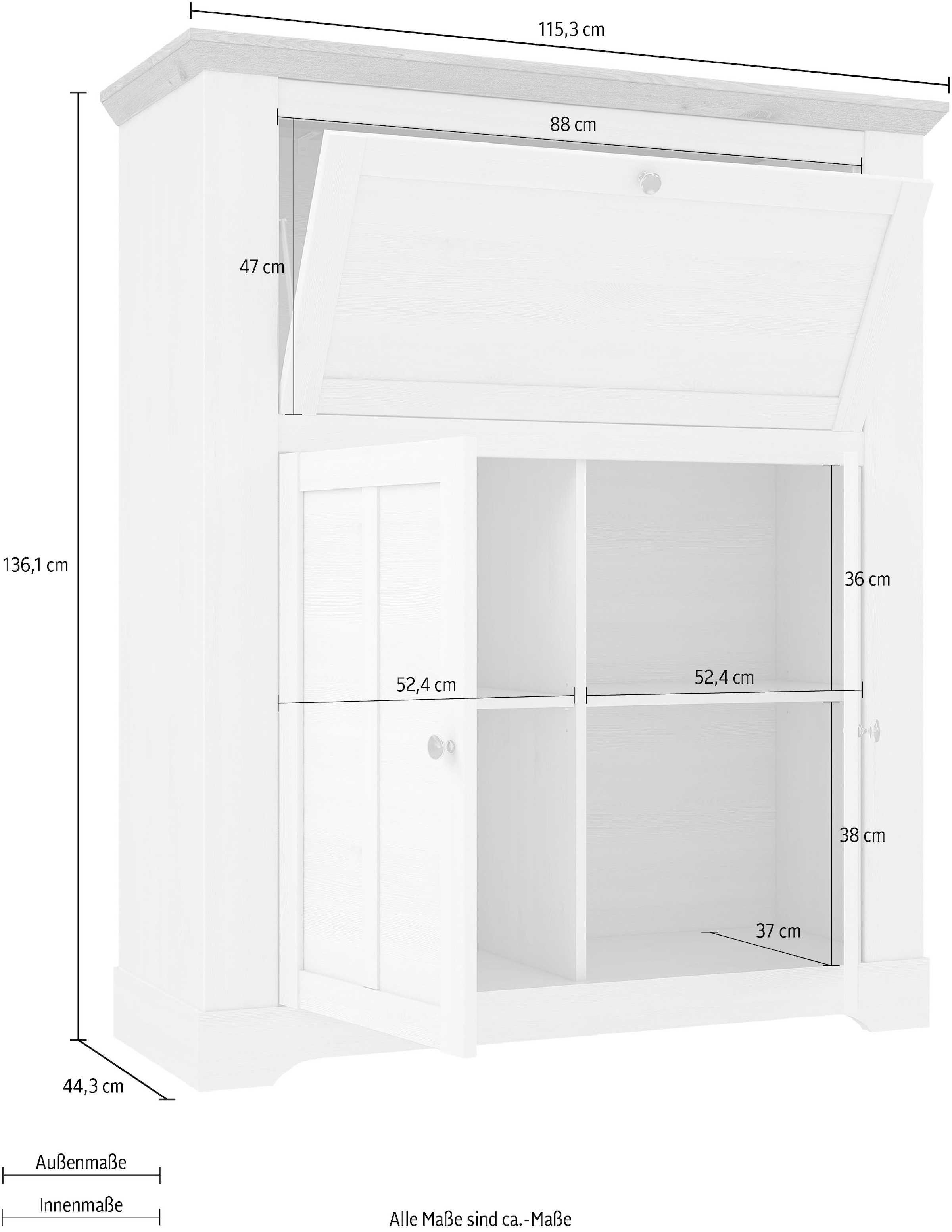 FORTE Barschrank »Iloppa« Breite ca. 115 cm