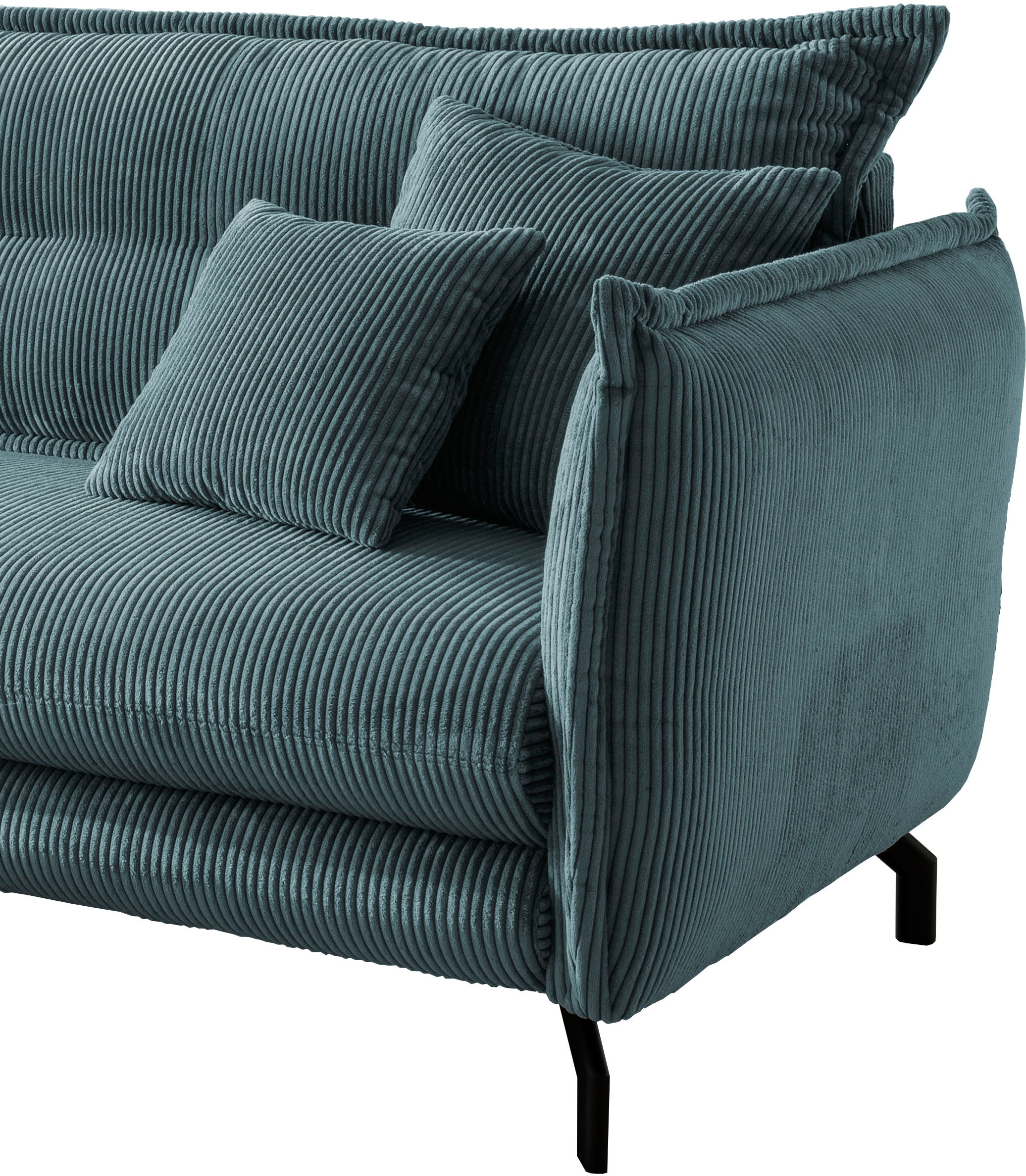 Home affaire Ecksofa »Lazio modern und bequem, schmale Armlehnen, tolle Detailverarbeitung« zwei verschiedene Fussfarben wählbar