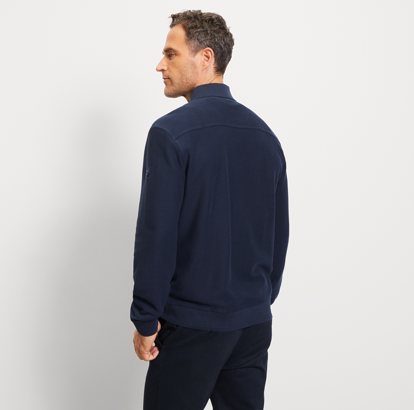 OLYMP Veste sweat regular fit, basic, Stehkragen