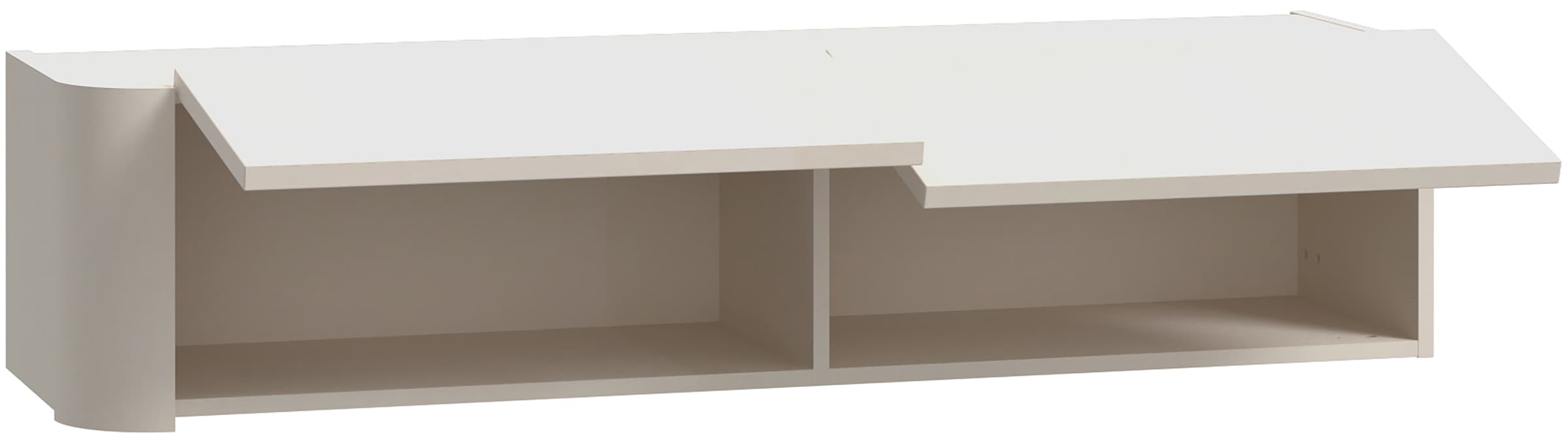 FORTE Étagère murale L/H/P 128,6/30,1/34 cm, abattants, façade sans poignée