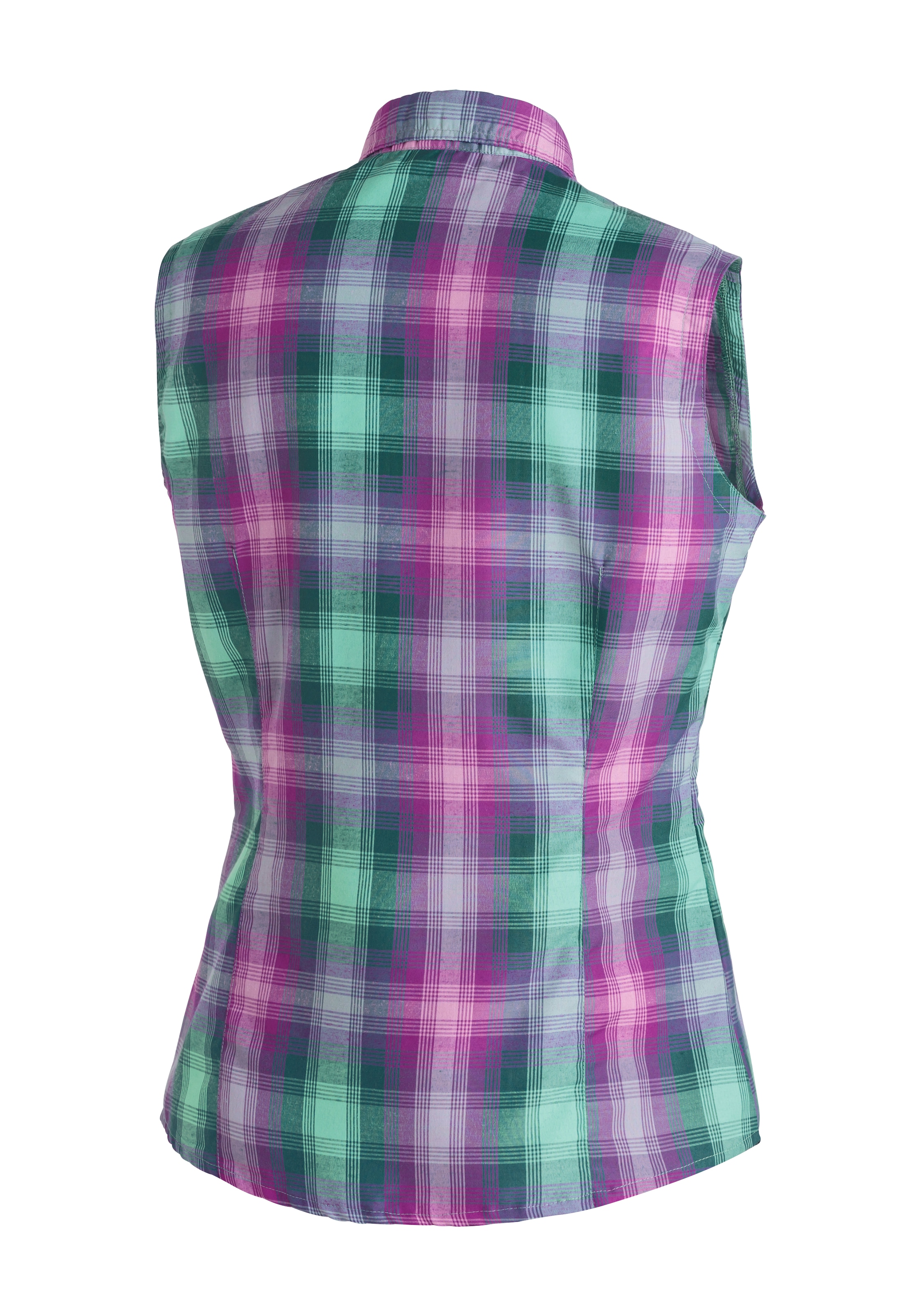 Maier Sports Blouse fonctionnelle »Paloma« blouse sans manches pour femme, chemisier d'été, chemise à carreaux, coupe régulière