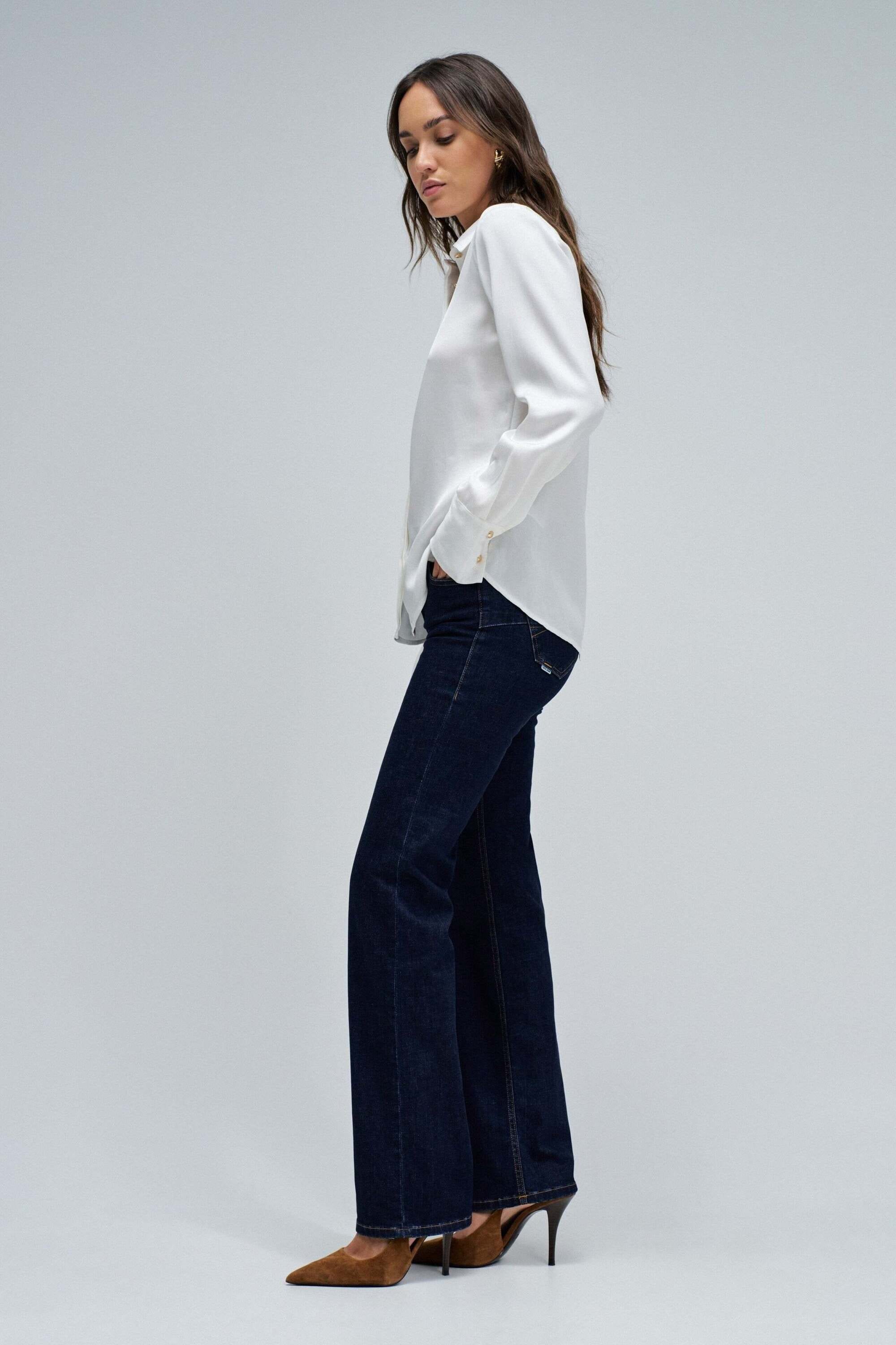 Salsa Blouse à manches longues »Salsa Jeans Langarmbluse Basic Shirt W/ Gold Buttons«