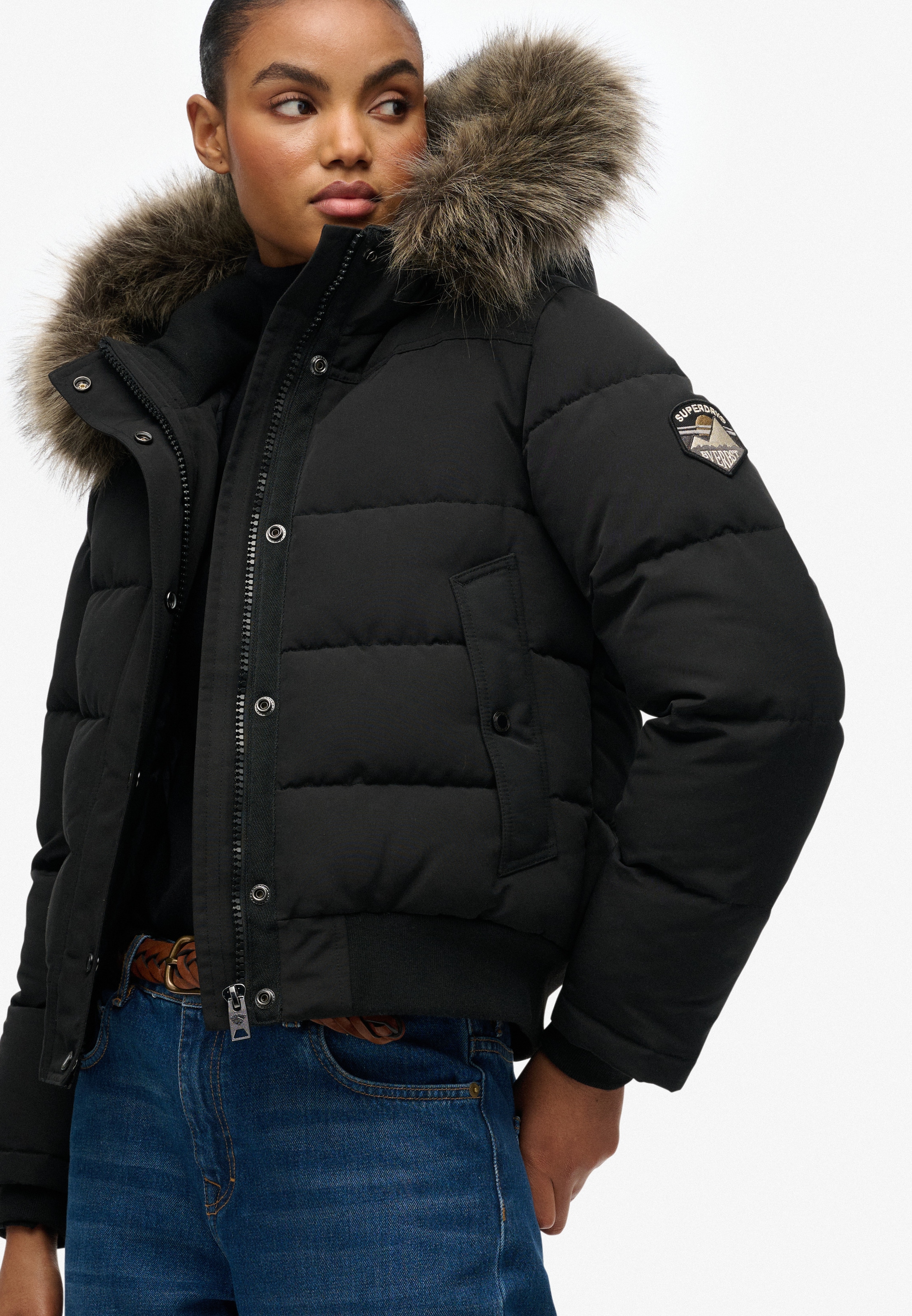 Superdry Steppjacke »EVEREST HOODED BOMBER JKT« mit Kapuze