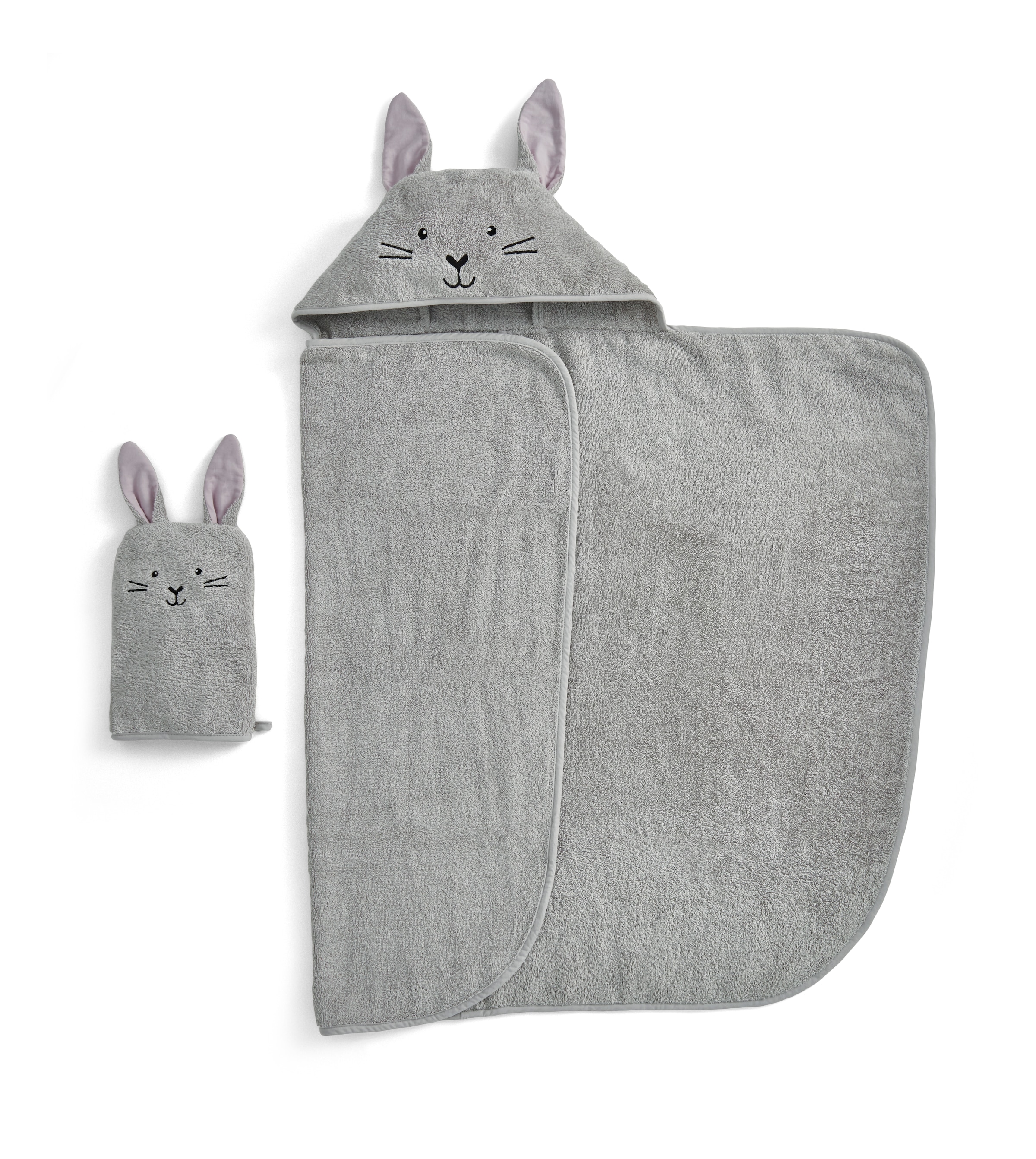 Christy Set de serviettes »Christy Baby Hase« Ensemble 2 cuis Frottee en feutre 1 serviette de bain à capuche (95x90 cm) et 1 gant de toilette (23x15 cm)