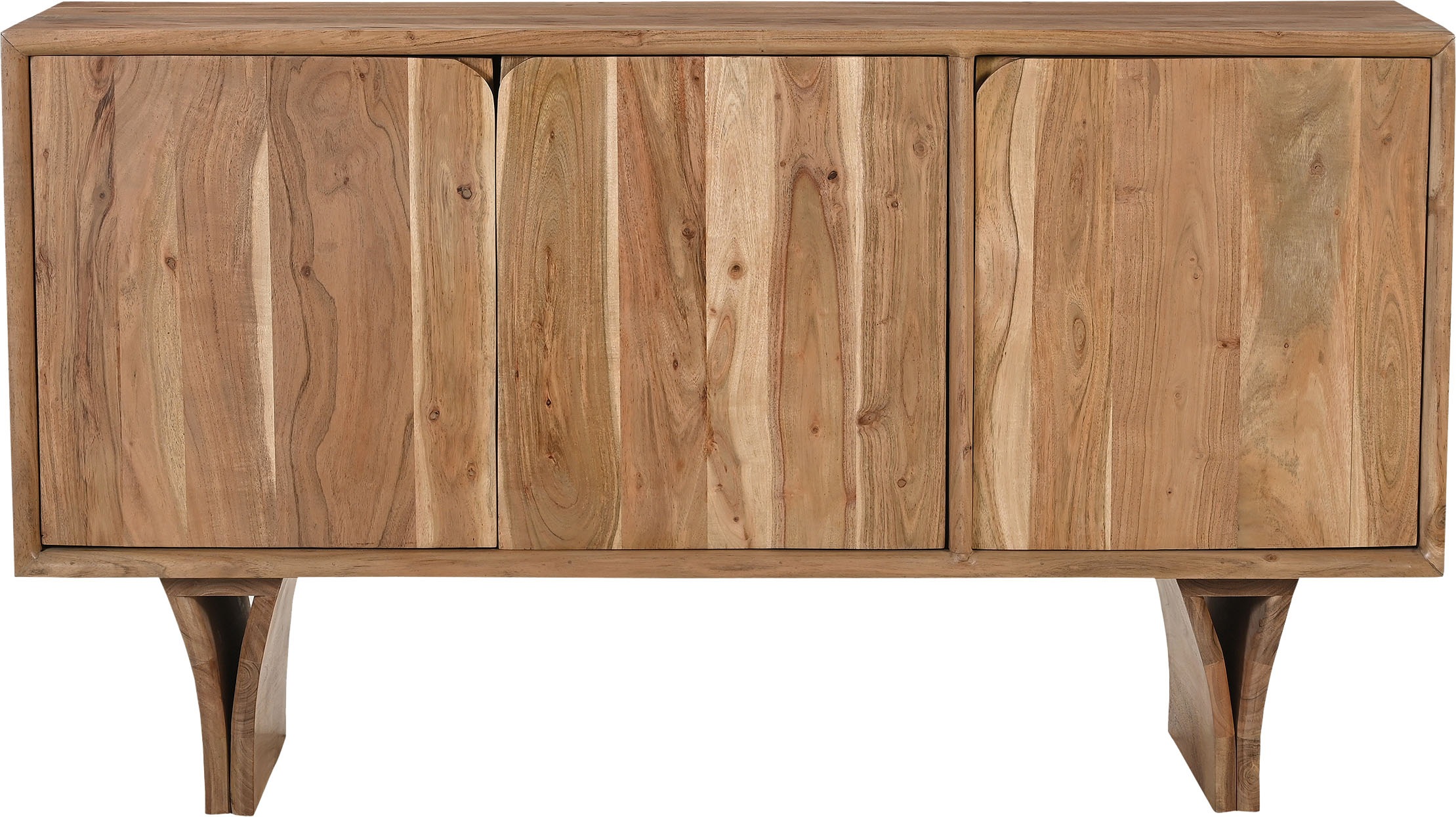 SIT Sideboard »Tallinn aus Akazie mit Holzwangen-Gestell & 3 Türen« 1 Stk. tlg. 3 Türen, viel Stauraum & sichtbare Akazienholz-Maserung