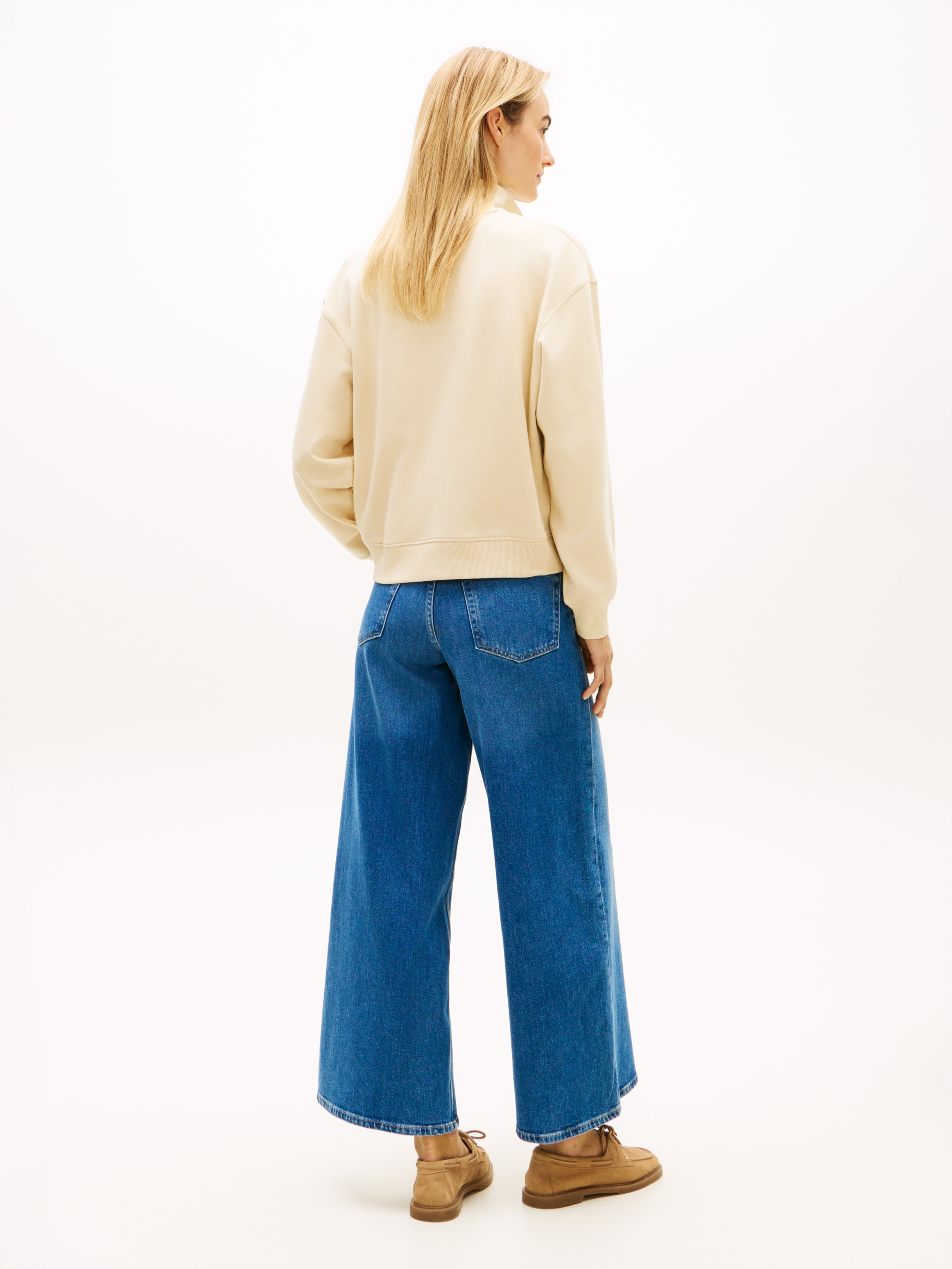 Tommy Hilfiger Sweatshirt »TH SCRIPT REG HALF-ZIP«, mit Logo-Stickerei, Stehkragen, Regular Fit
